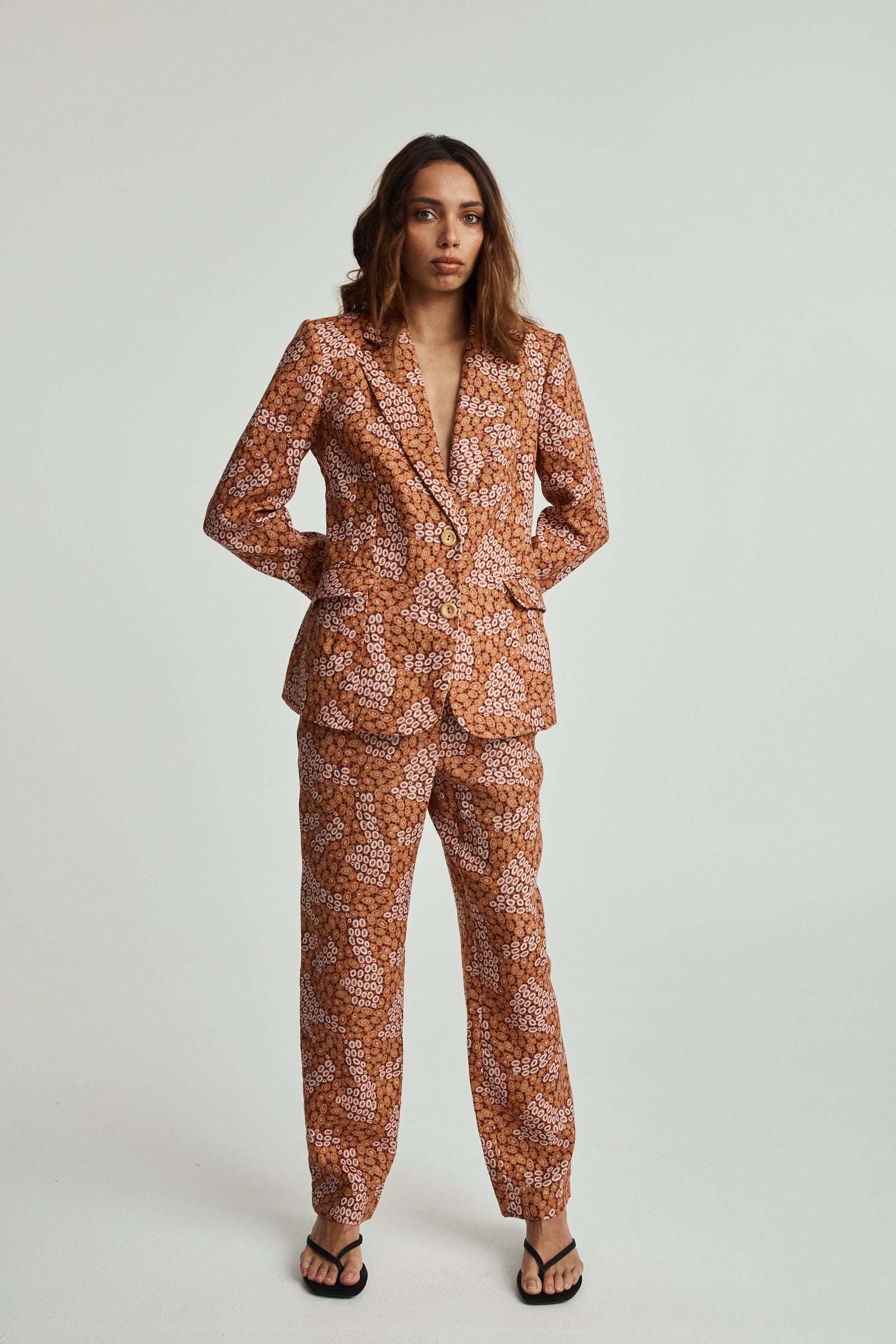 Jibaanga Ochre Linen Flattering Pant (Ready To Wear)