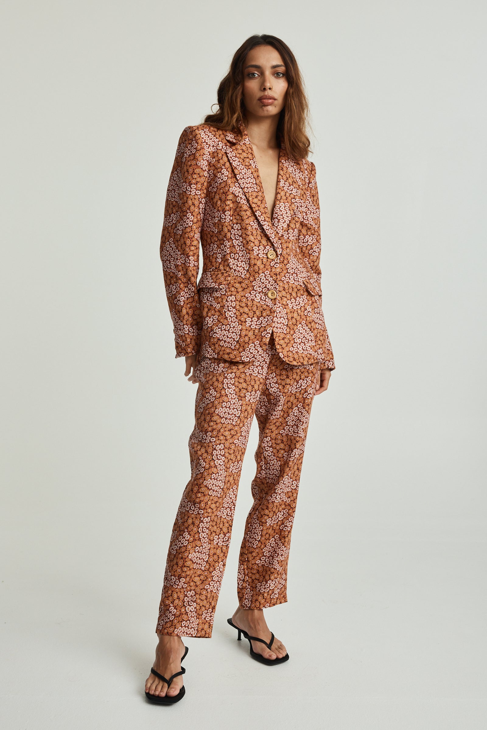 Jibaanga Ochre Linen Flattering Pant (Ready To Wear)