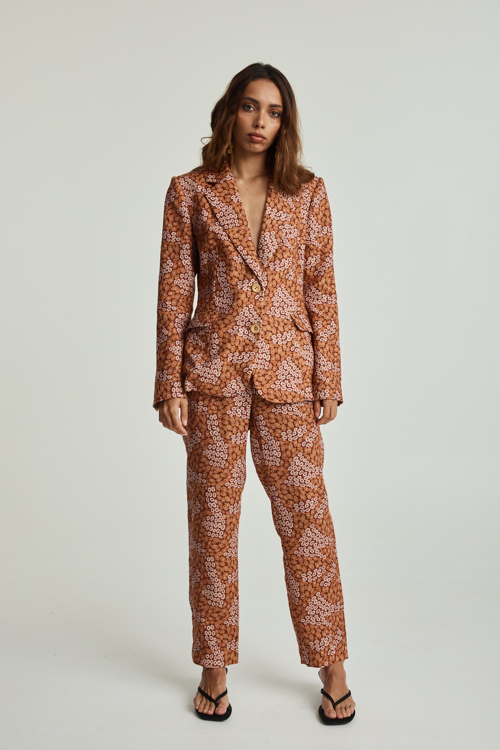 Jibaanga Ochre Linen Flattering Pant (Ready To Wear)