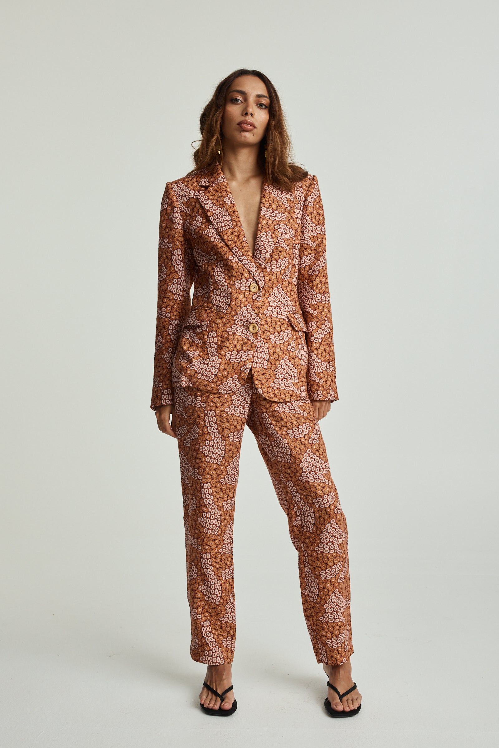 Jibaanga Ochre Linen Flattering Pant (Ready To Wear)