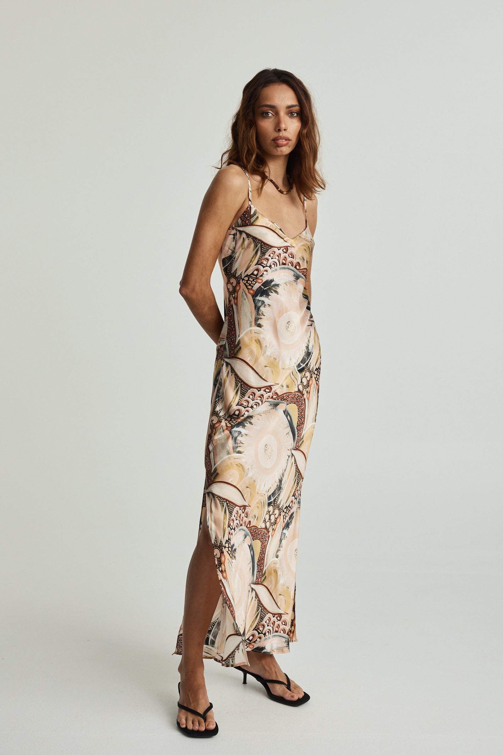 Yaara Shine Silk Slip Dress (Ready To Wear)