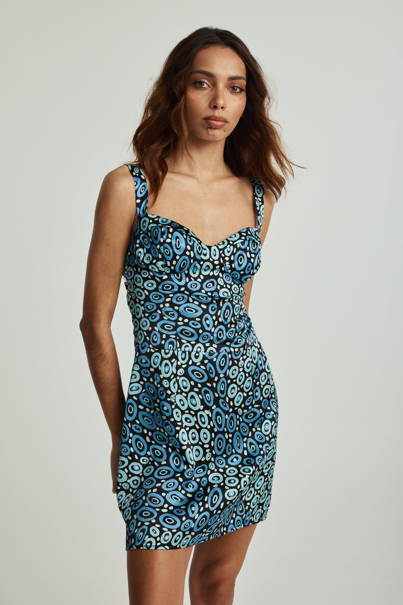 Jibaanga Navy Silk Mini Dress