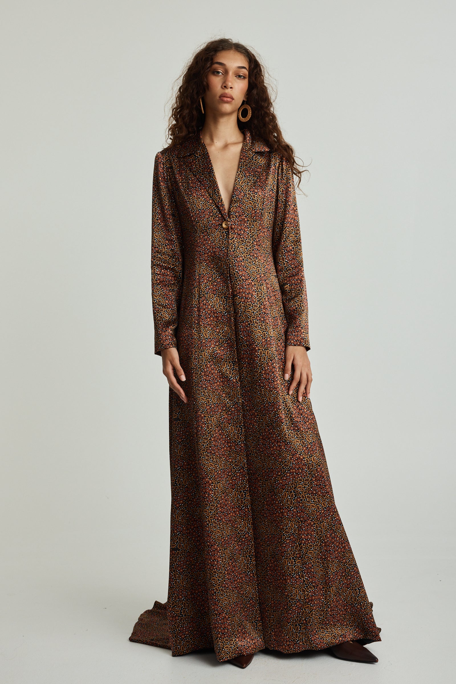 Jibaanga Chocolate Silk Trench