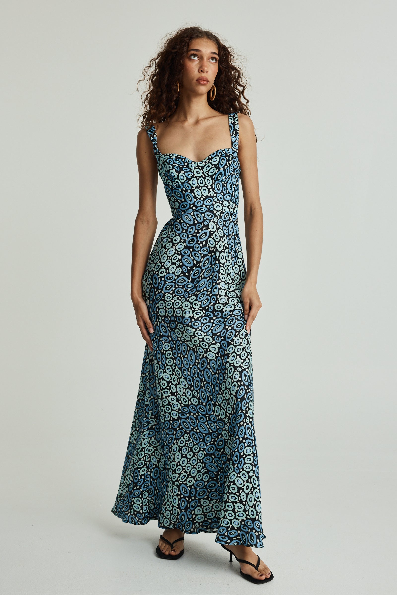 Jibaanga Navy Linen Maxi Dress