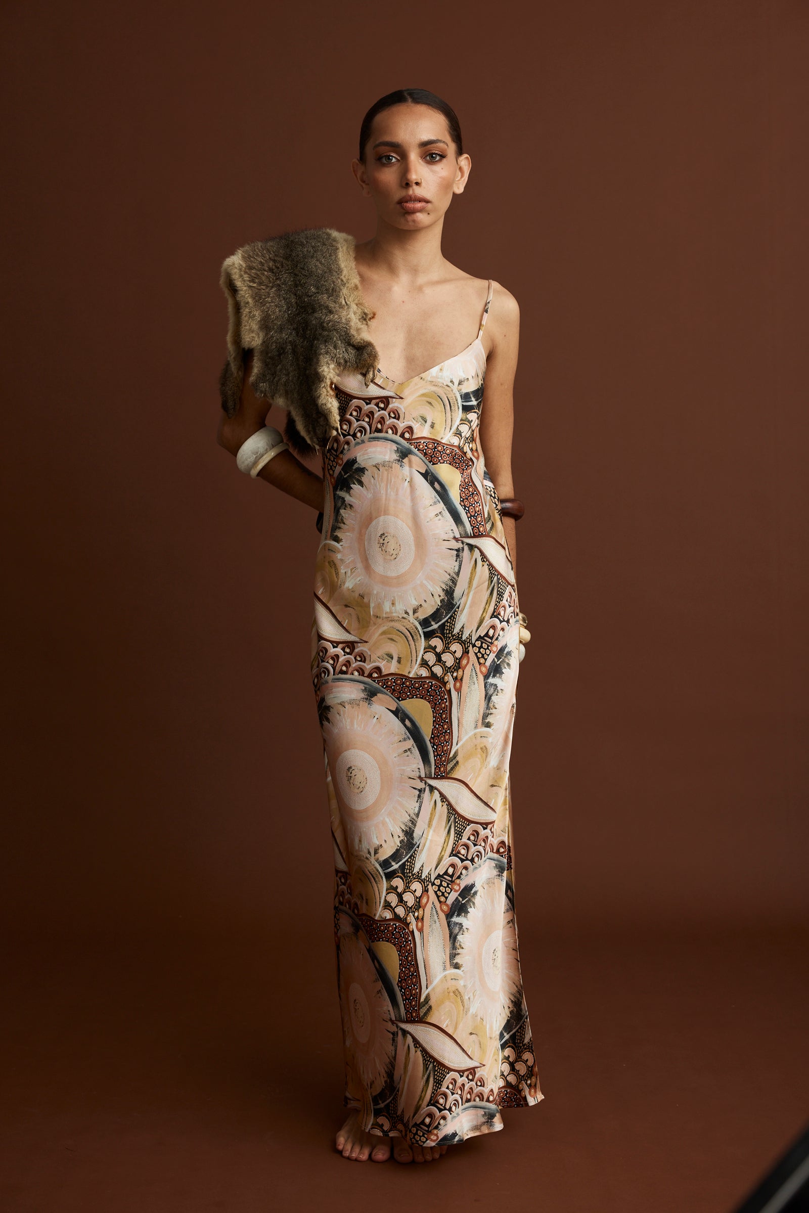 Yaara Shine Silk Slip Dress (Ready To Wear)
