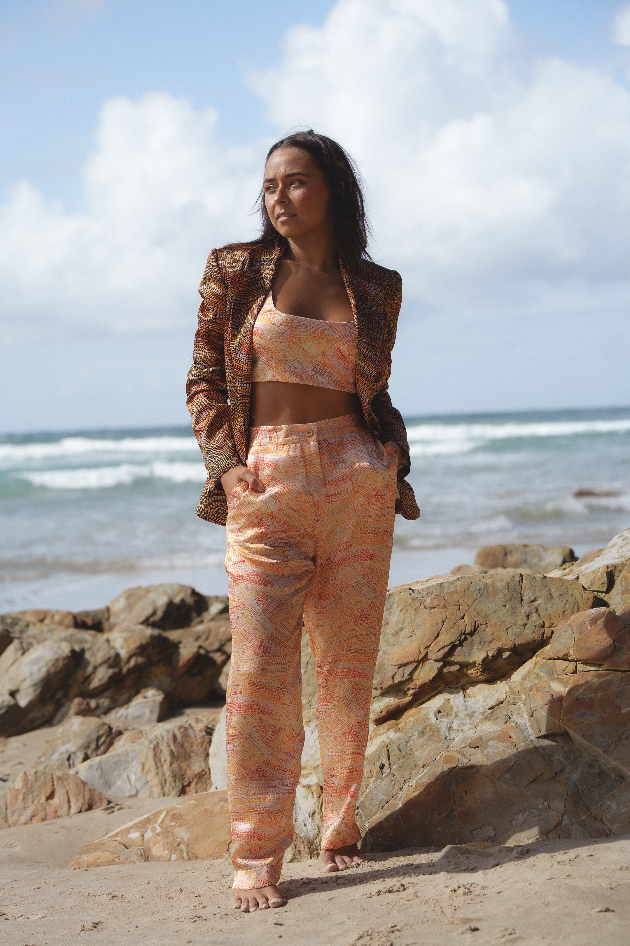 Jaanymili Sunset Flattering Silk Pant (Ready To Wear)
