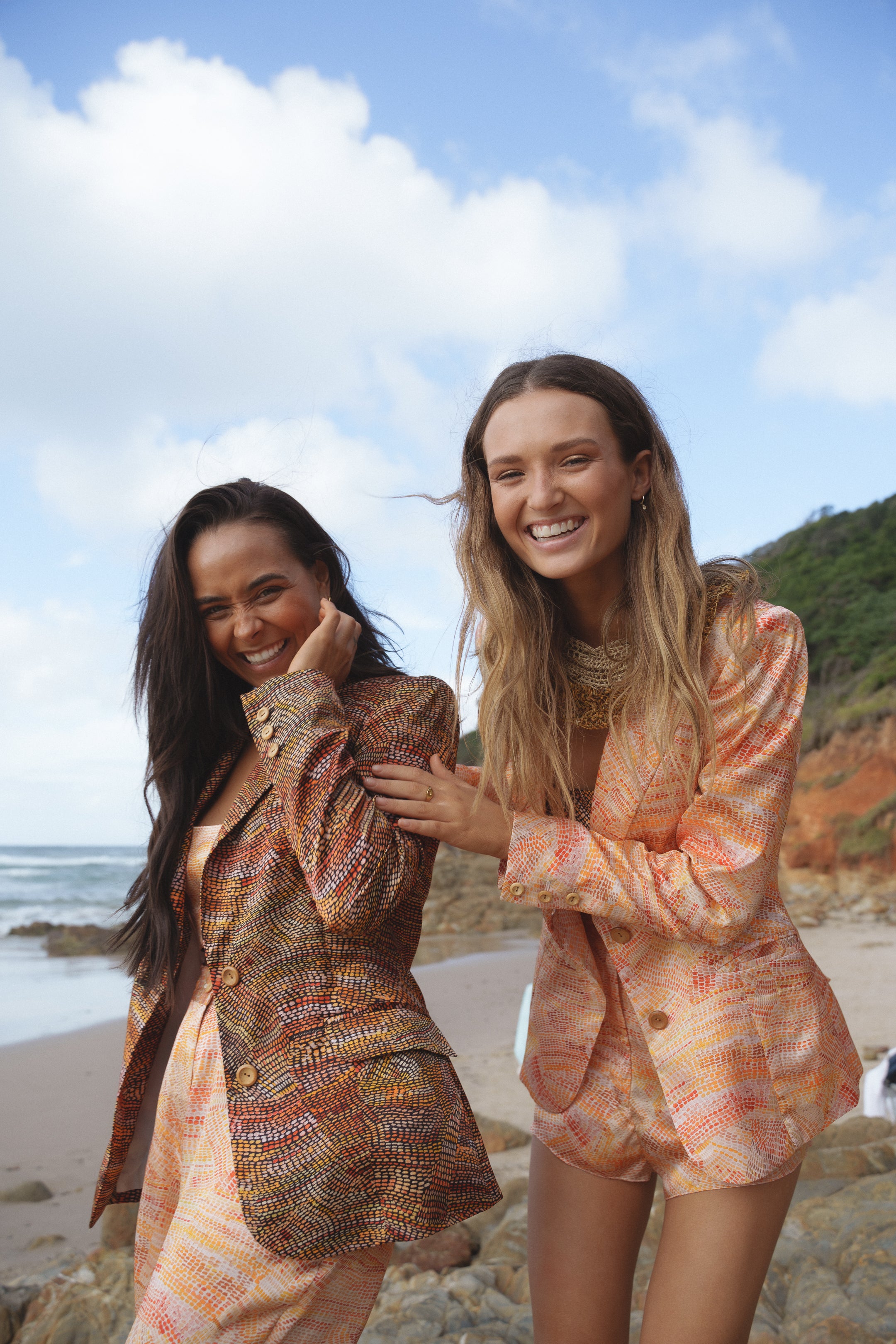Jaanymili Sunset Slimline Comfort Silk Jacket (Ready To Wear)