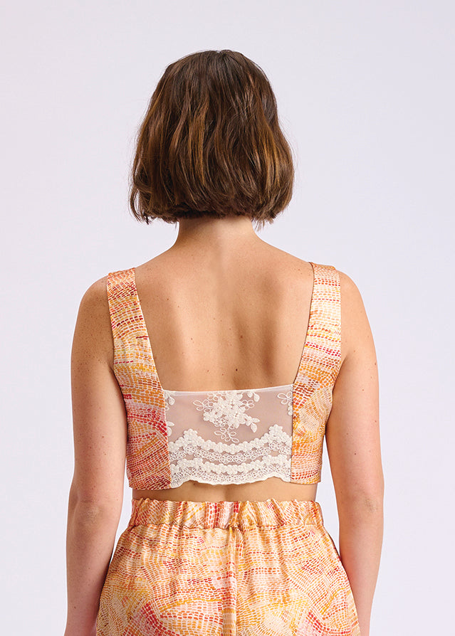 Collectors Edit | Jaanymili Sunset Lace Back Crop Top