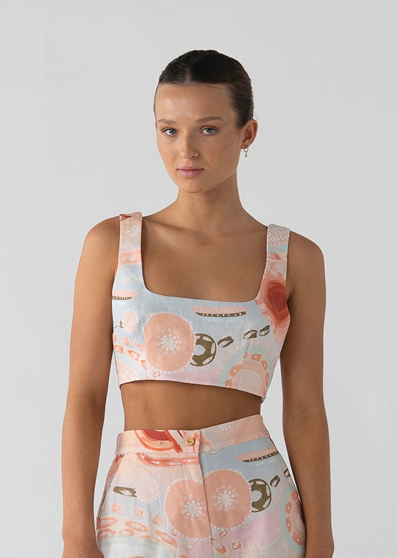 Collectors Edit | Miinggi Lace Back Linen Crop Top