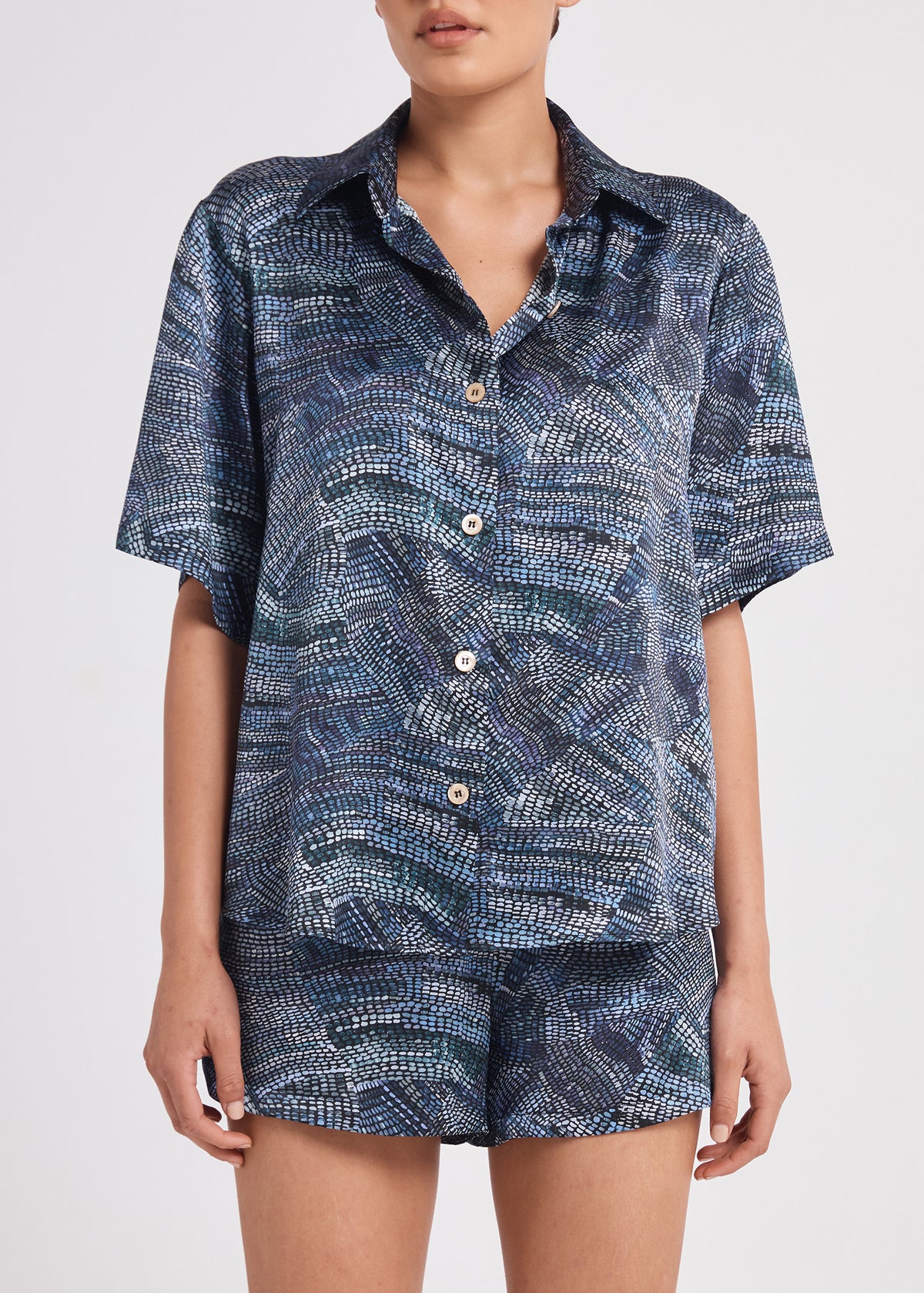 Fluid Short Sleeved Silk Shirt