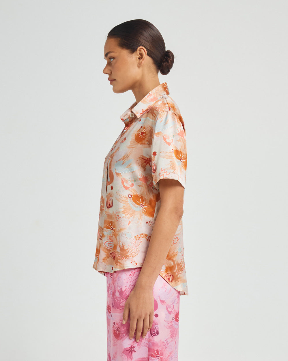 Fluid Short Sleeved Silk Shirt