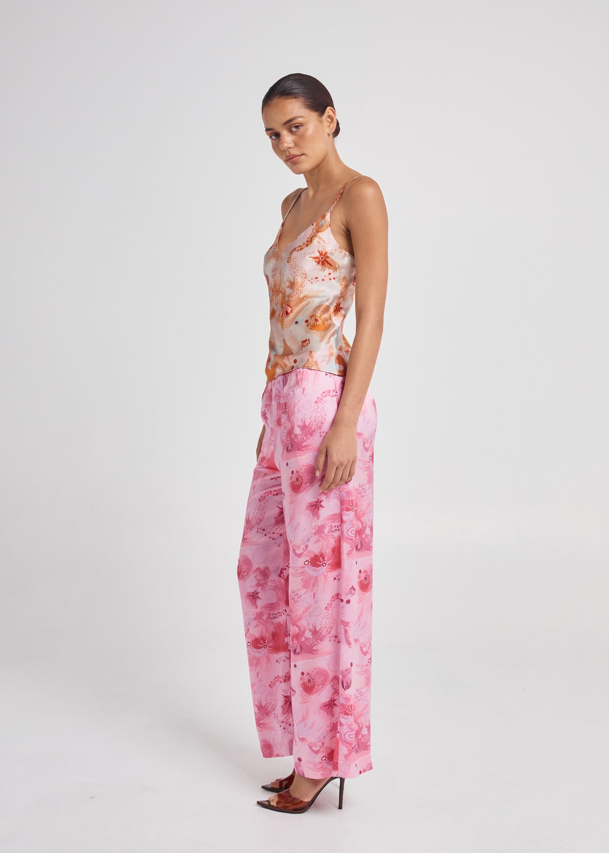Wide Leg Silk Pant