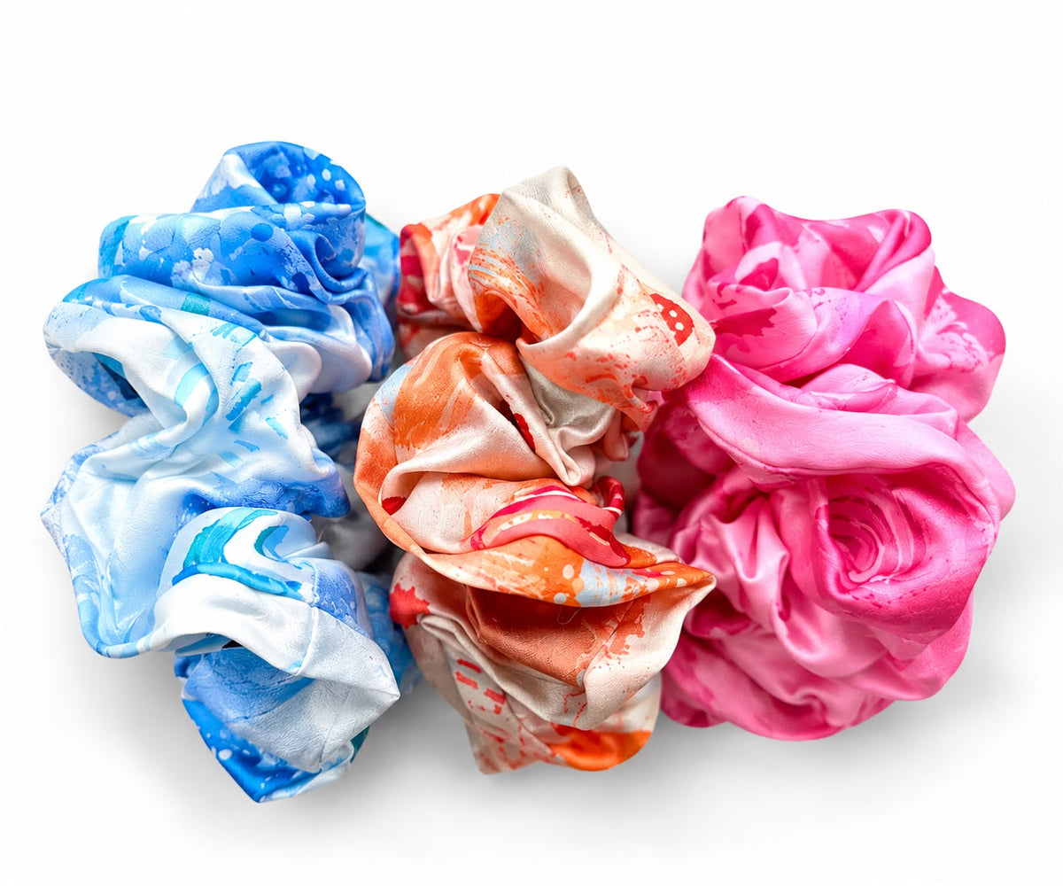 Migaana Silk Scrunchies – Set Of Three