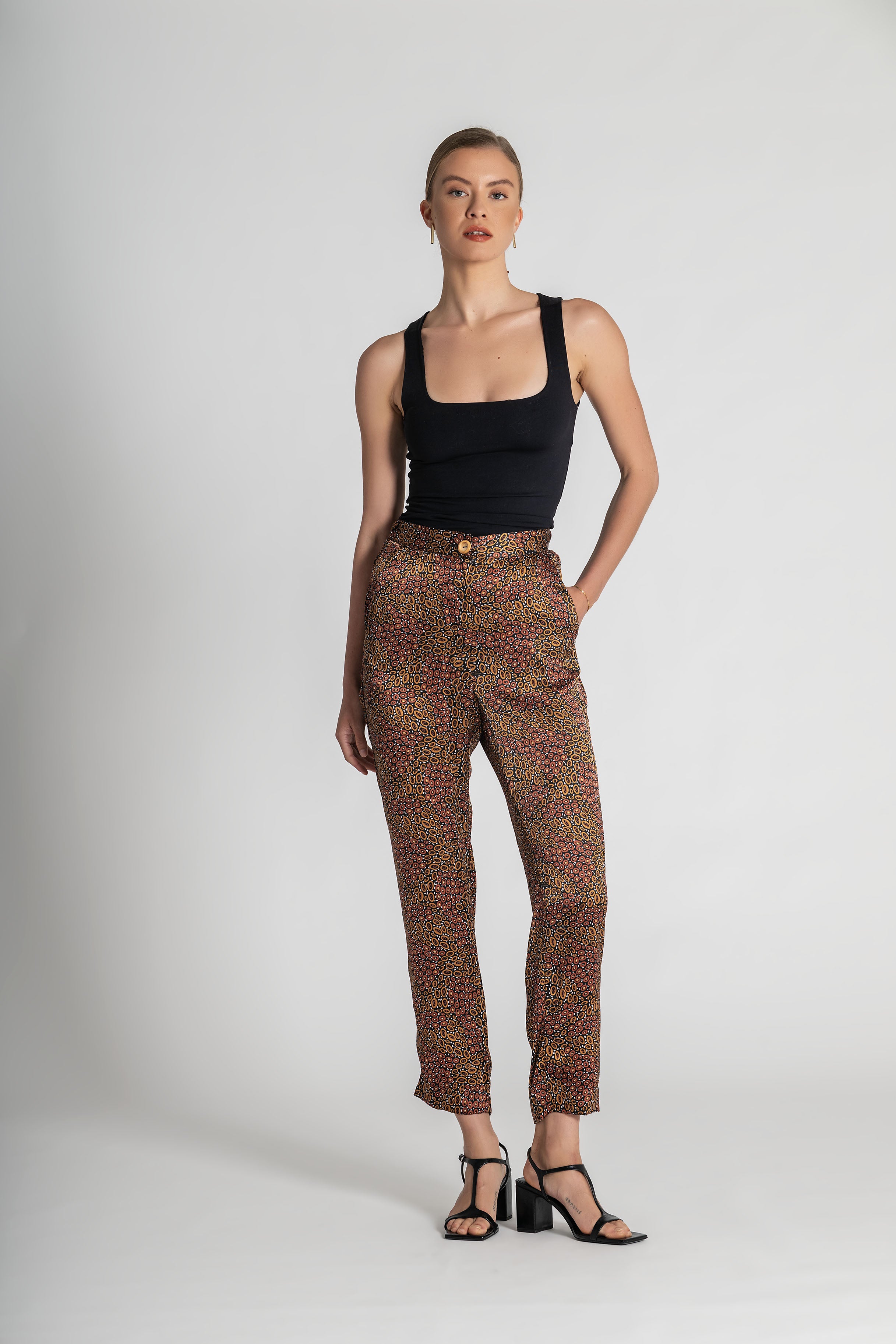 Jibaanga Chocolate Silk Flattering Pant (Ready To Wear)
