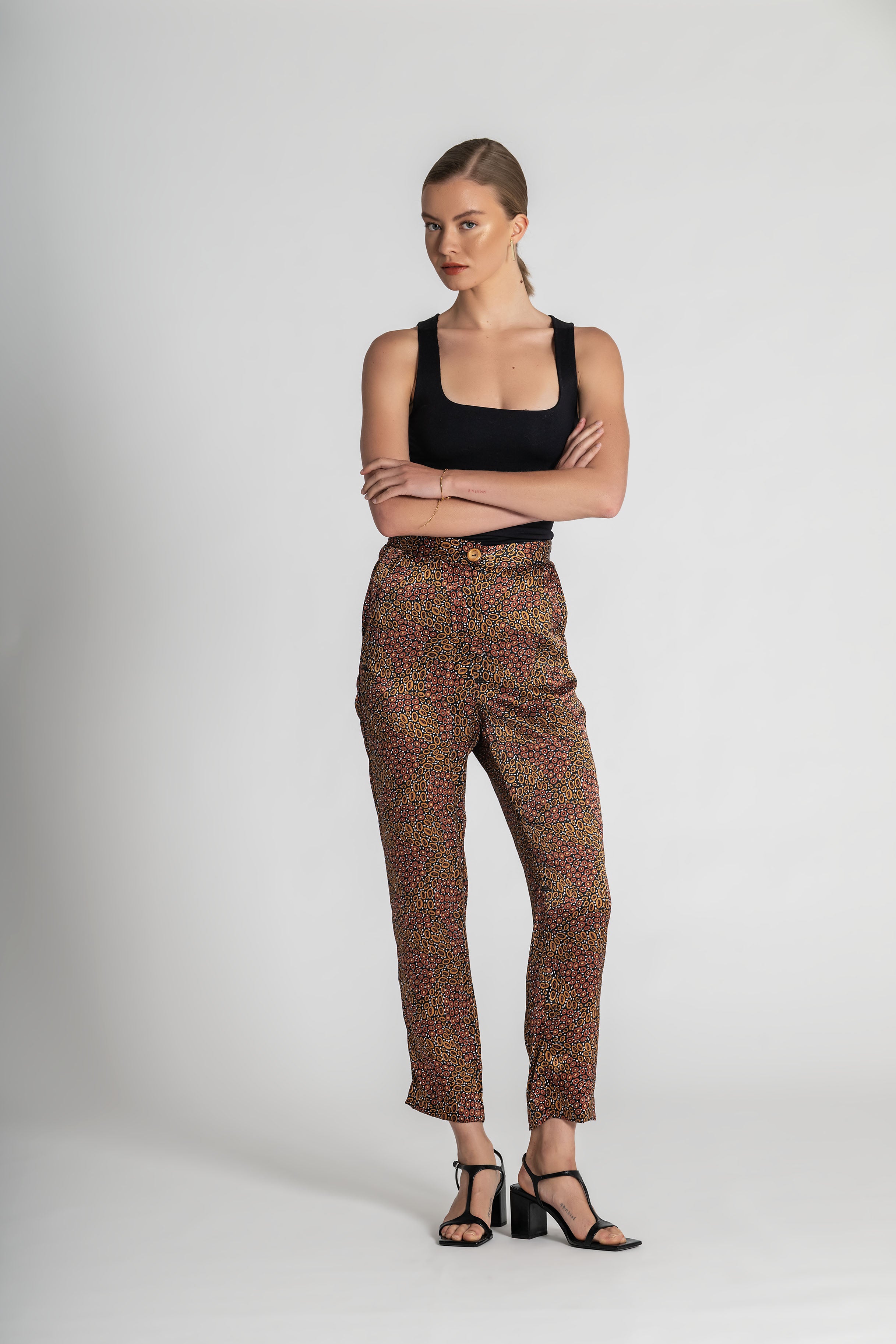 Jibaanga Chocolate Silk Flattering Pant (Ready To Wear)