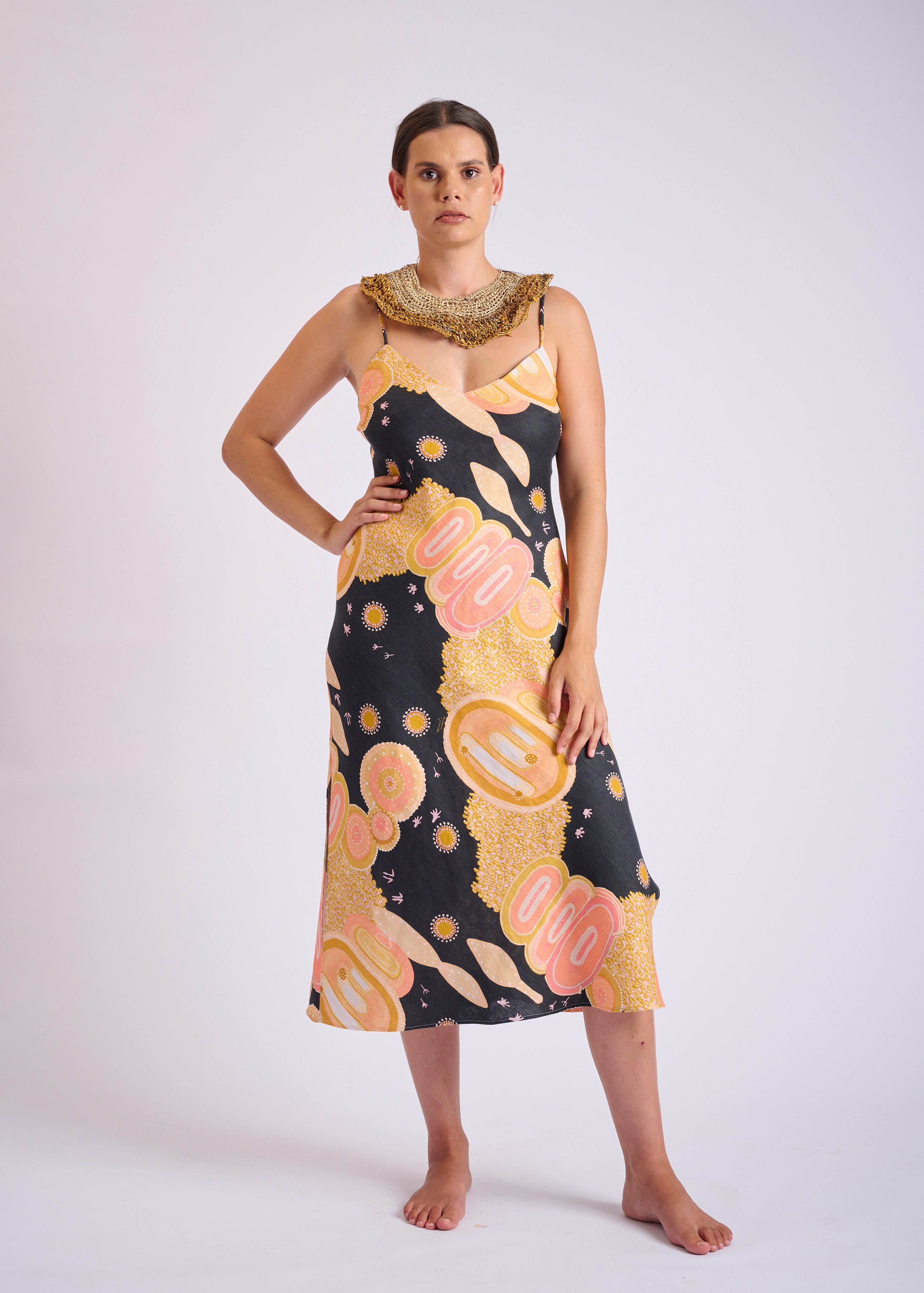 Yuulgarr Linen Slip Dress (Ready To Wear)