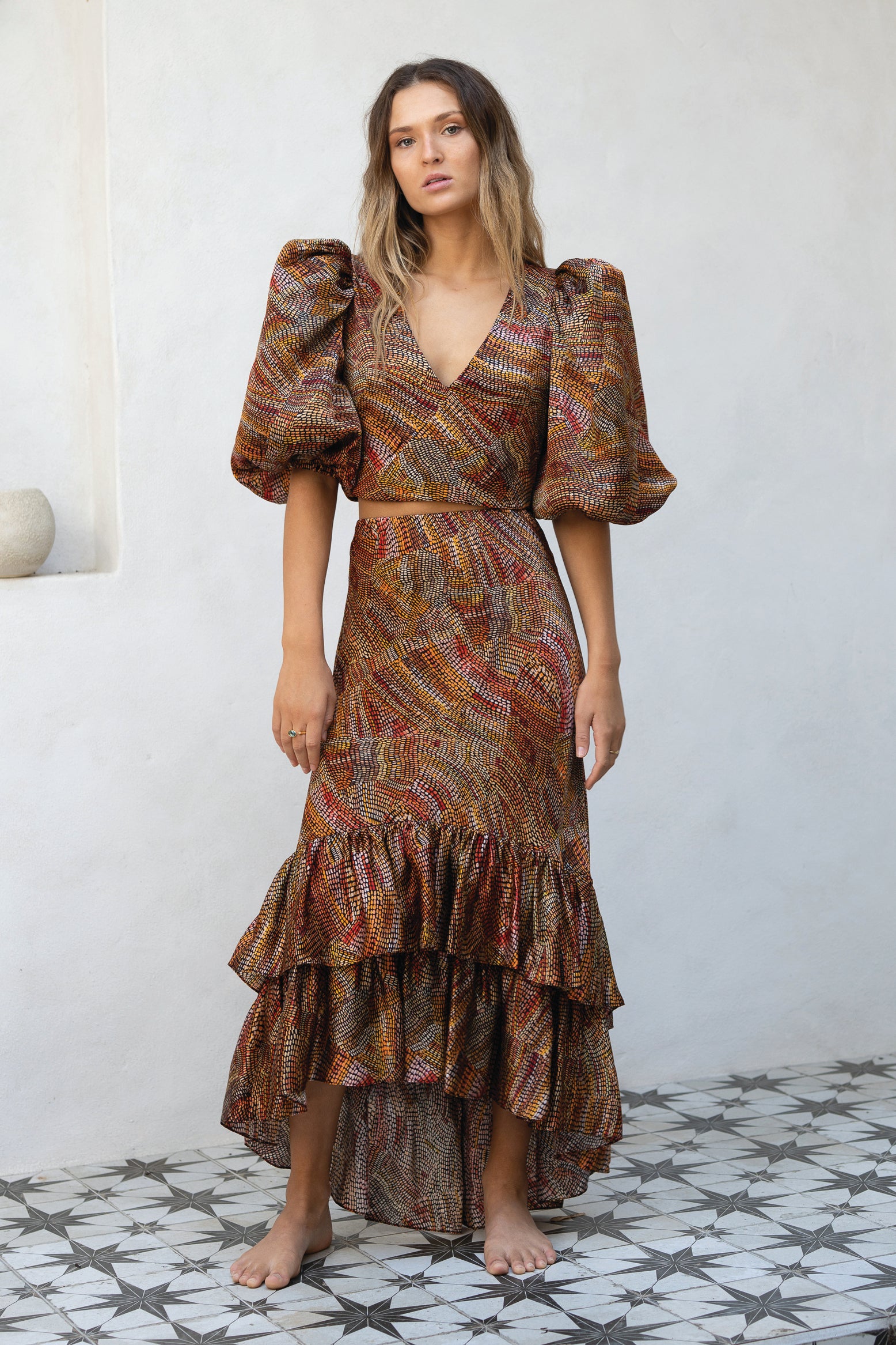 Collectors Edit | Jaanymili Silk Bias Cut Frill Skirt