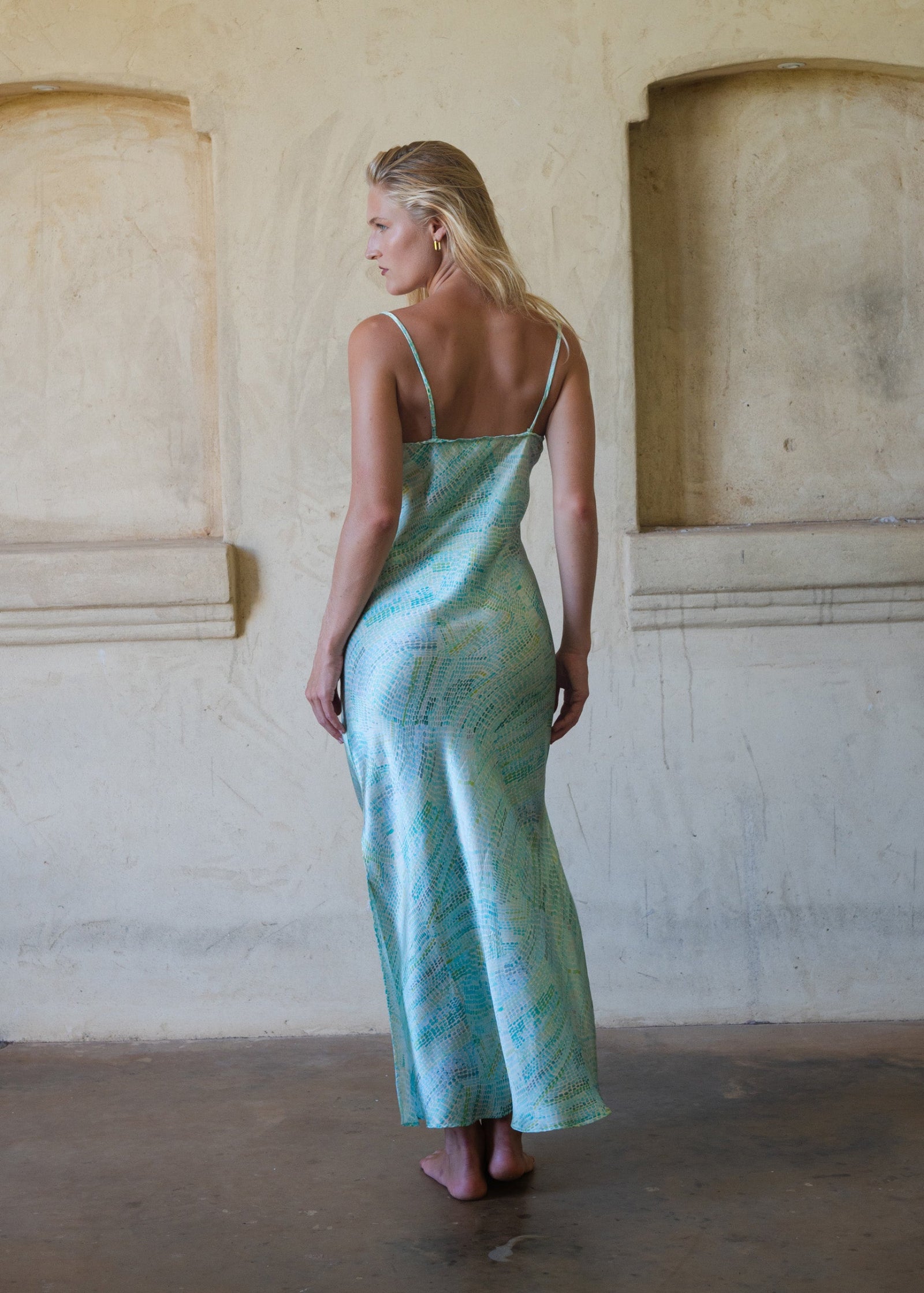 Jaanymili Saltwater Silk Slip Dress