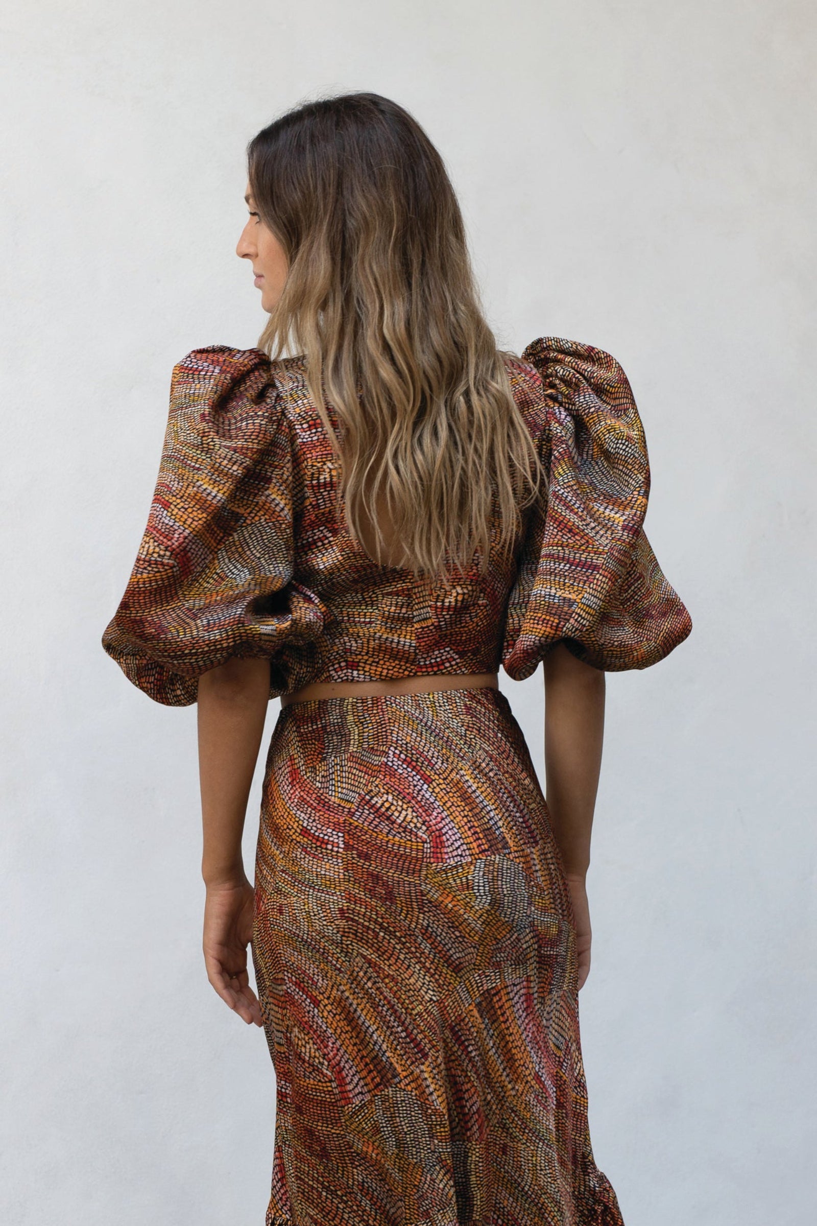 Jaanymili Silk Full Sleeve Keyhole Blouse (Ready To Wear)