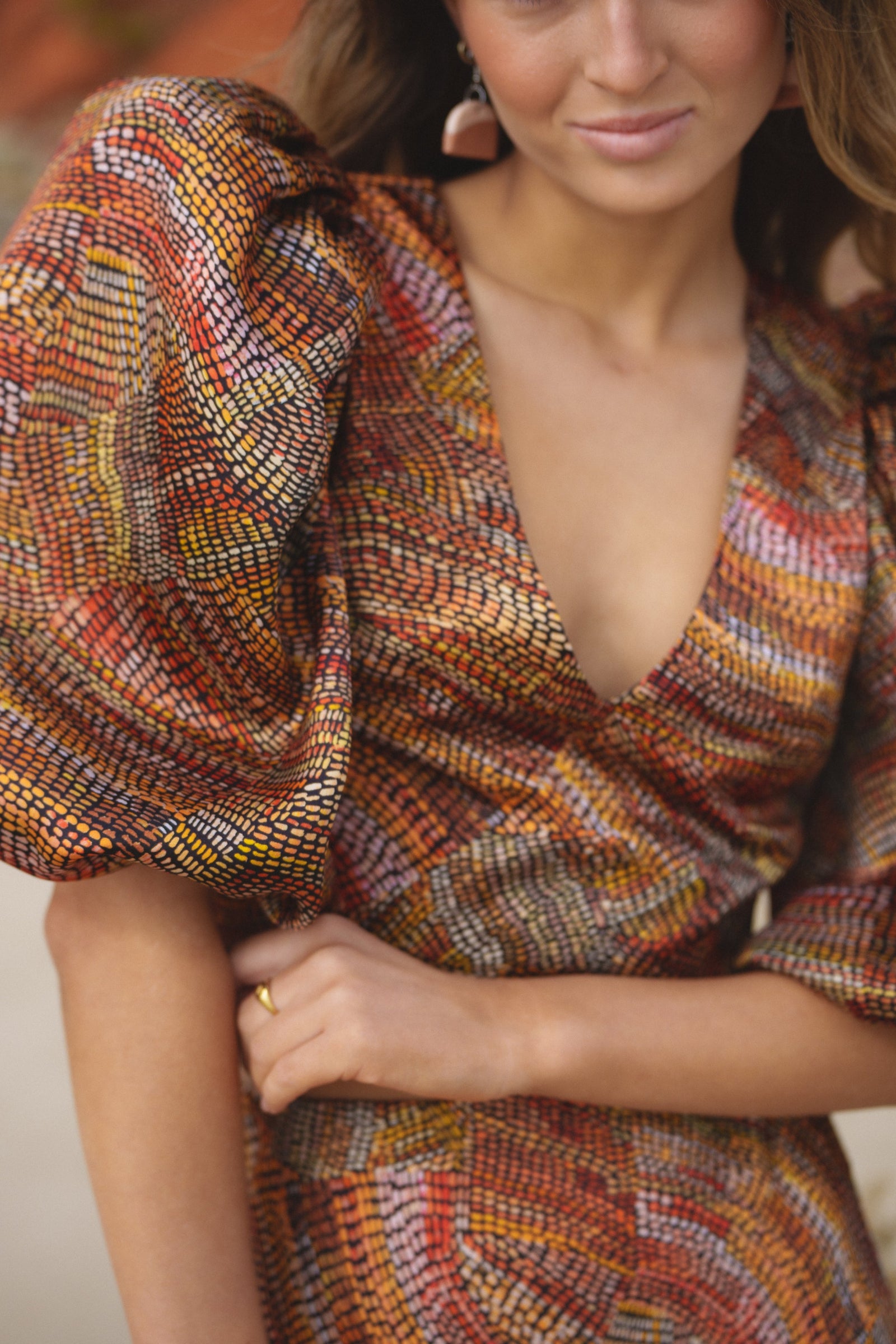 Jaanymili Silk Full Sleeve Keyhole Blouse (Ready To Wear)