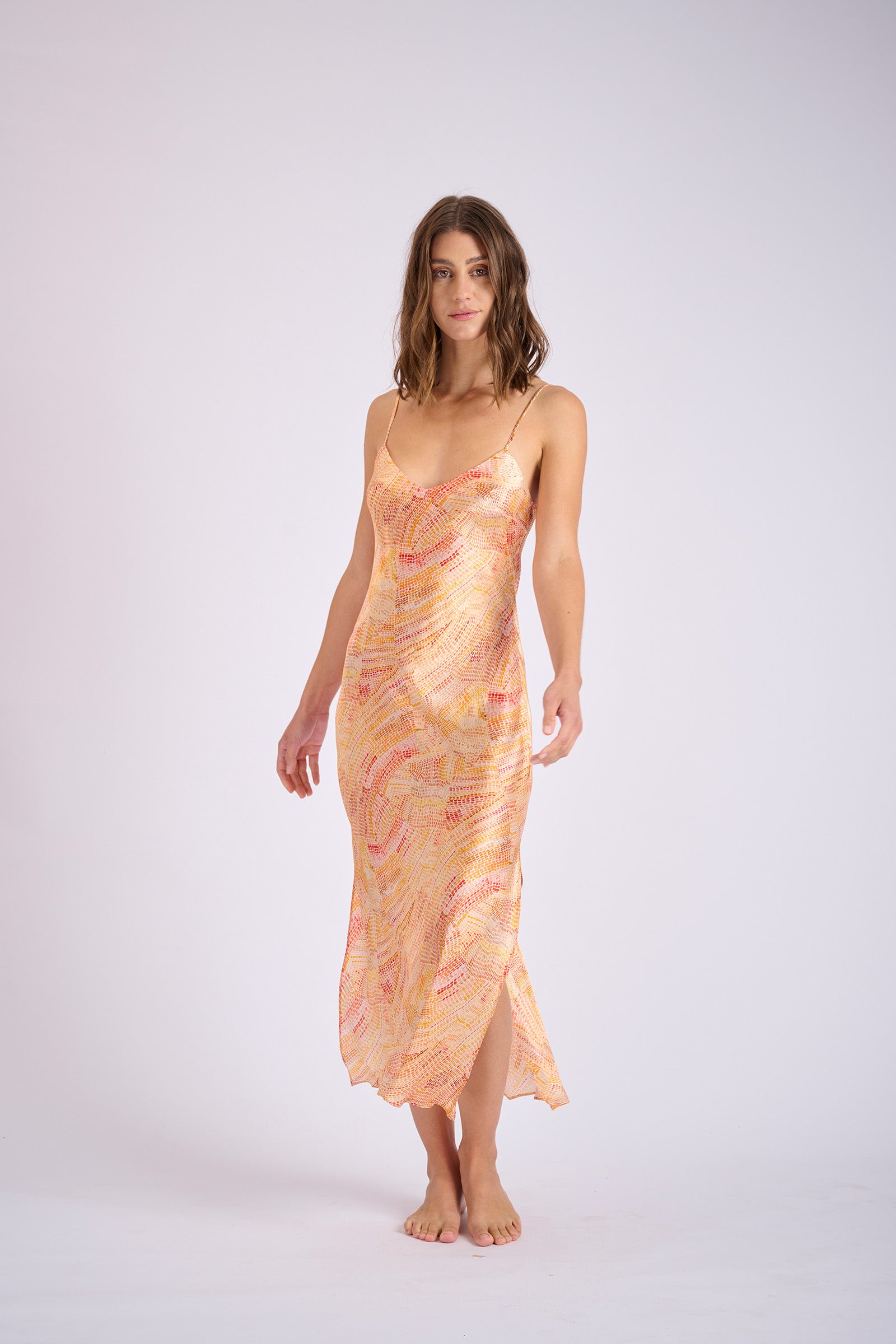 Jaanymili Sunset Silk Slip Dress (Ready To Wear)