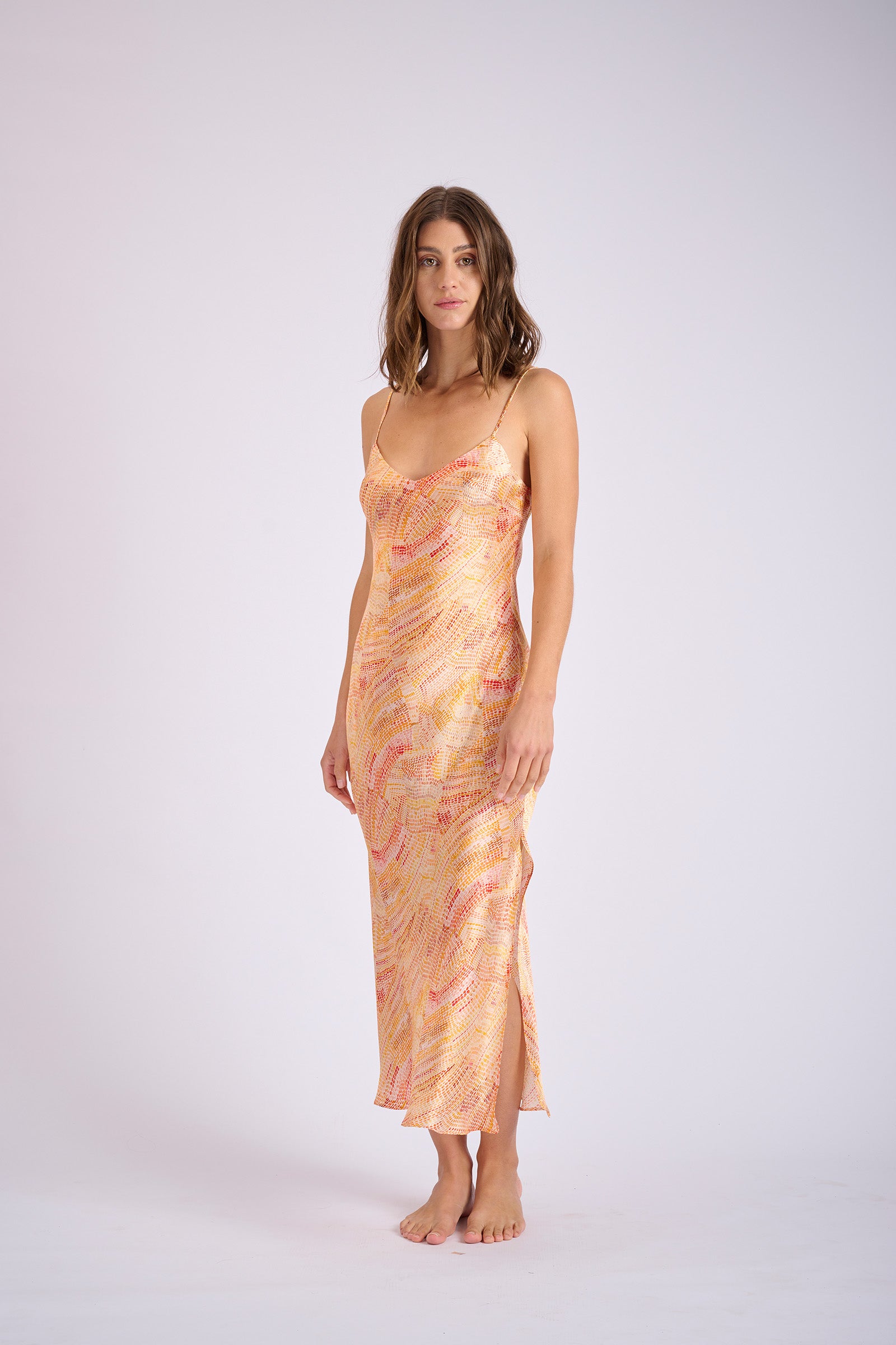 Jaanymili Sunset Silk Slip Dress (Ready To Wear)
