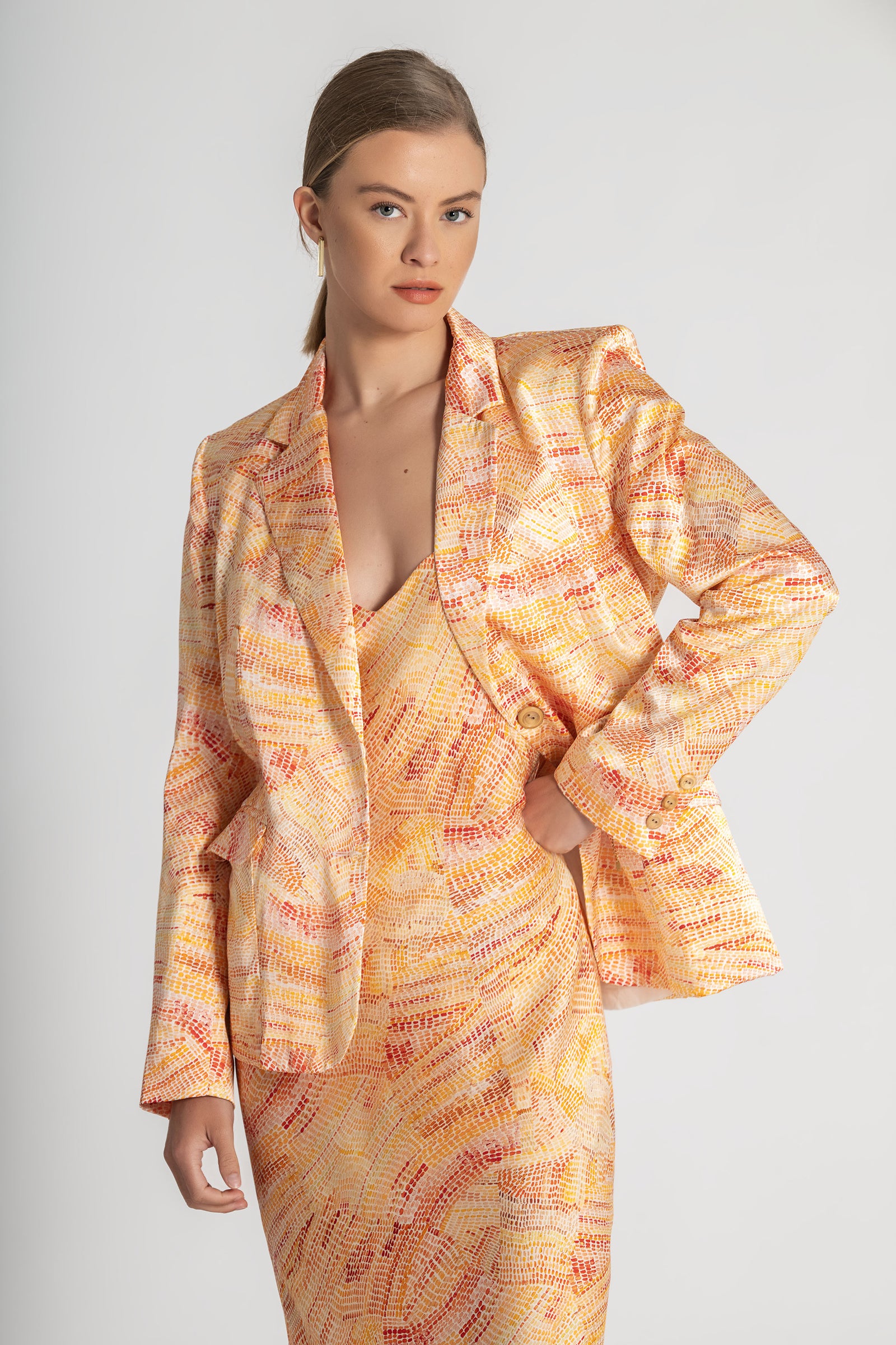 Jaanymili Sunset Slimline Comfort Silk Jacket