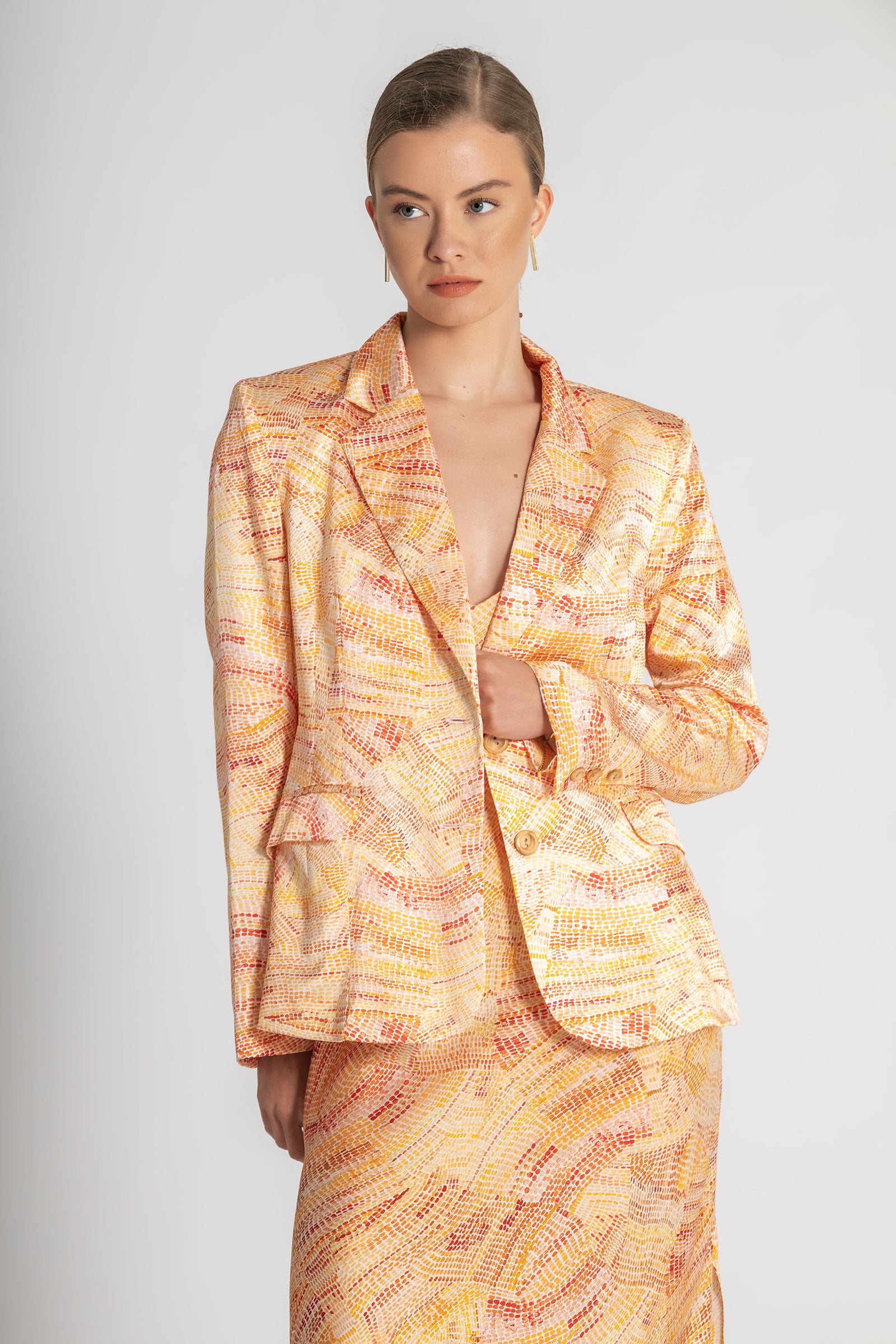 Jaanymili Sunset Slimline Comfort Silk Jacket