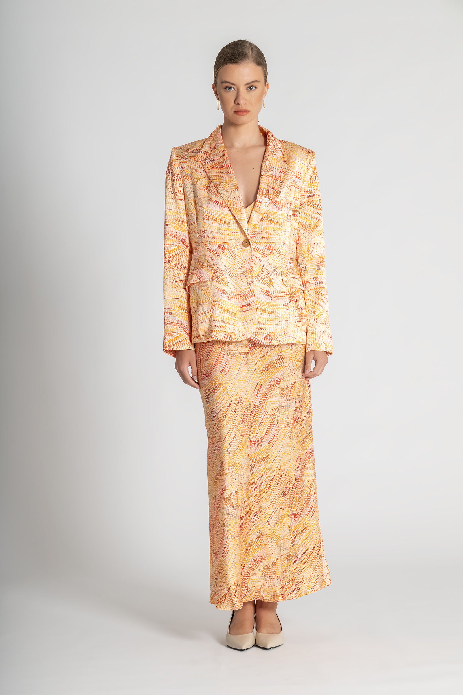 Jaanymili Sunset Slimline Comfort Silk Jacket