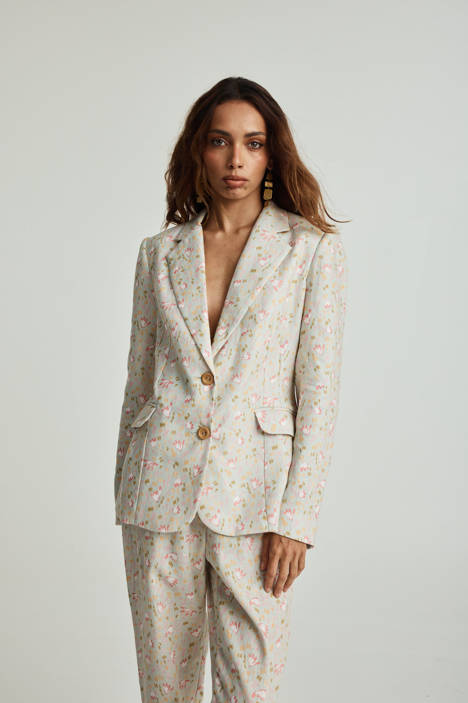 Jari & Jiinda Sage Linen Slimline Comfort Jacket