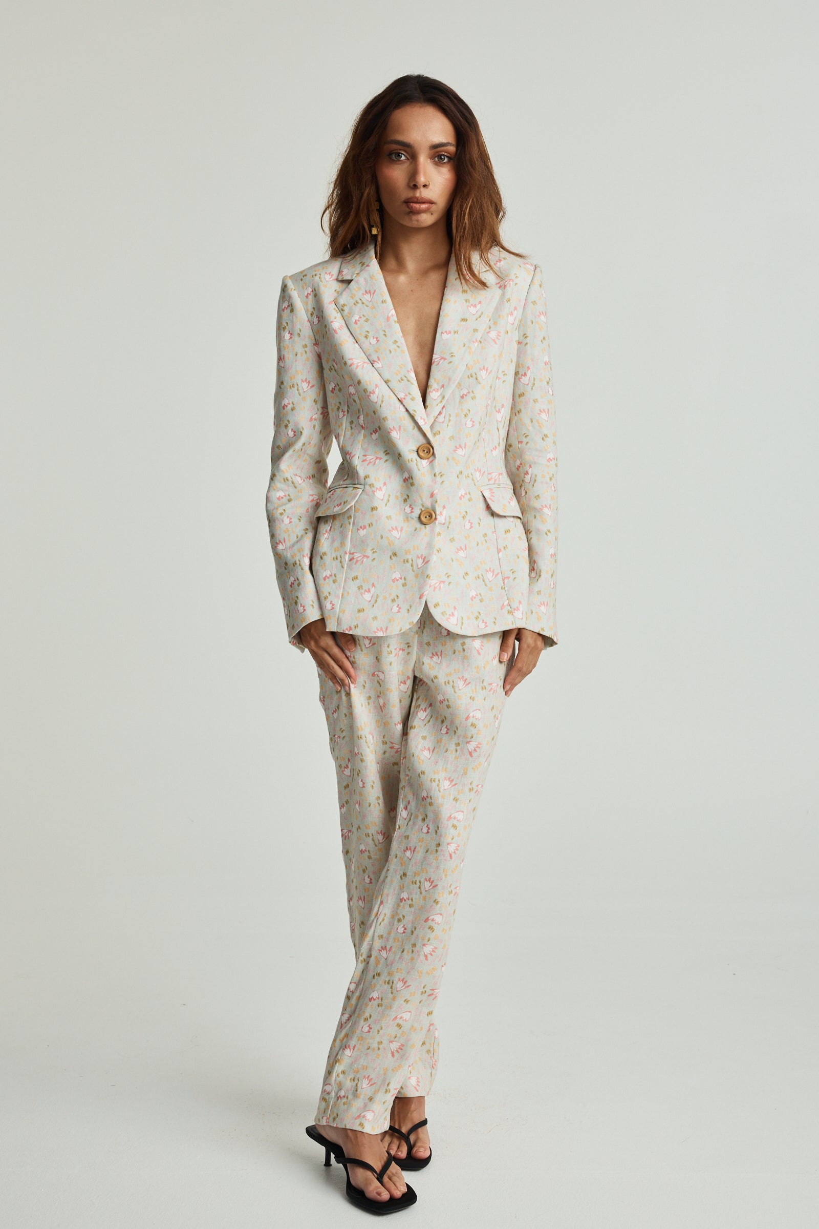 Jari & Jiinda Sage Linen Slimline Comfort Jacket