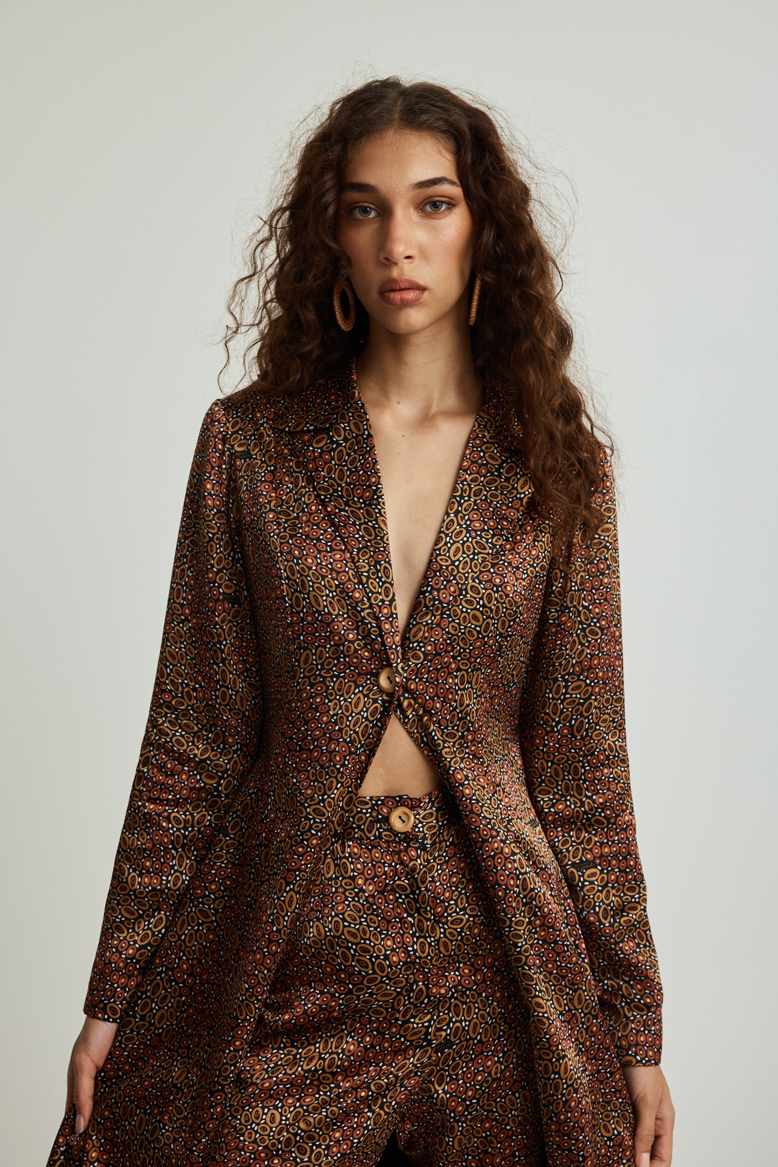 Jibaanga Chocolate Silk Trench
