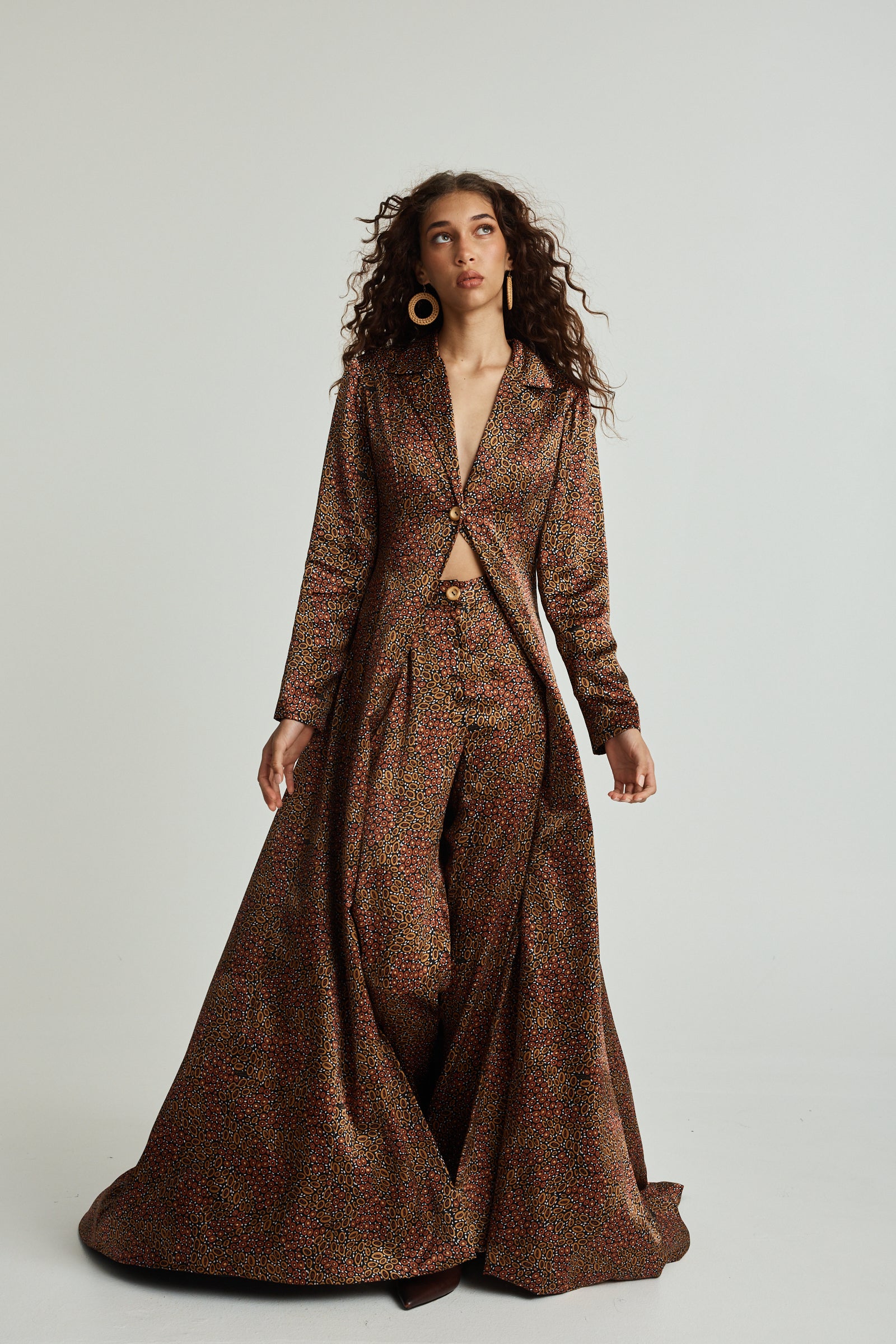 Jibaanga Chocolate Silk Trench