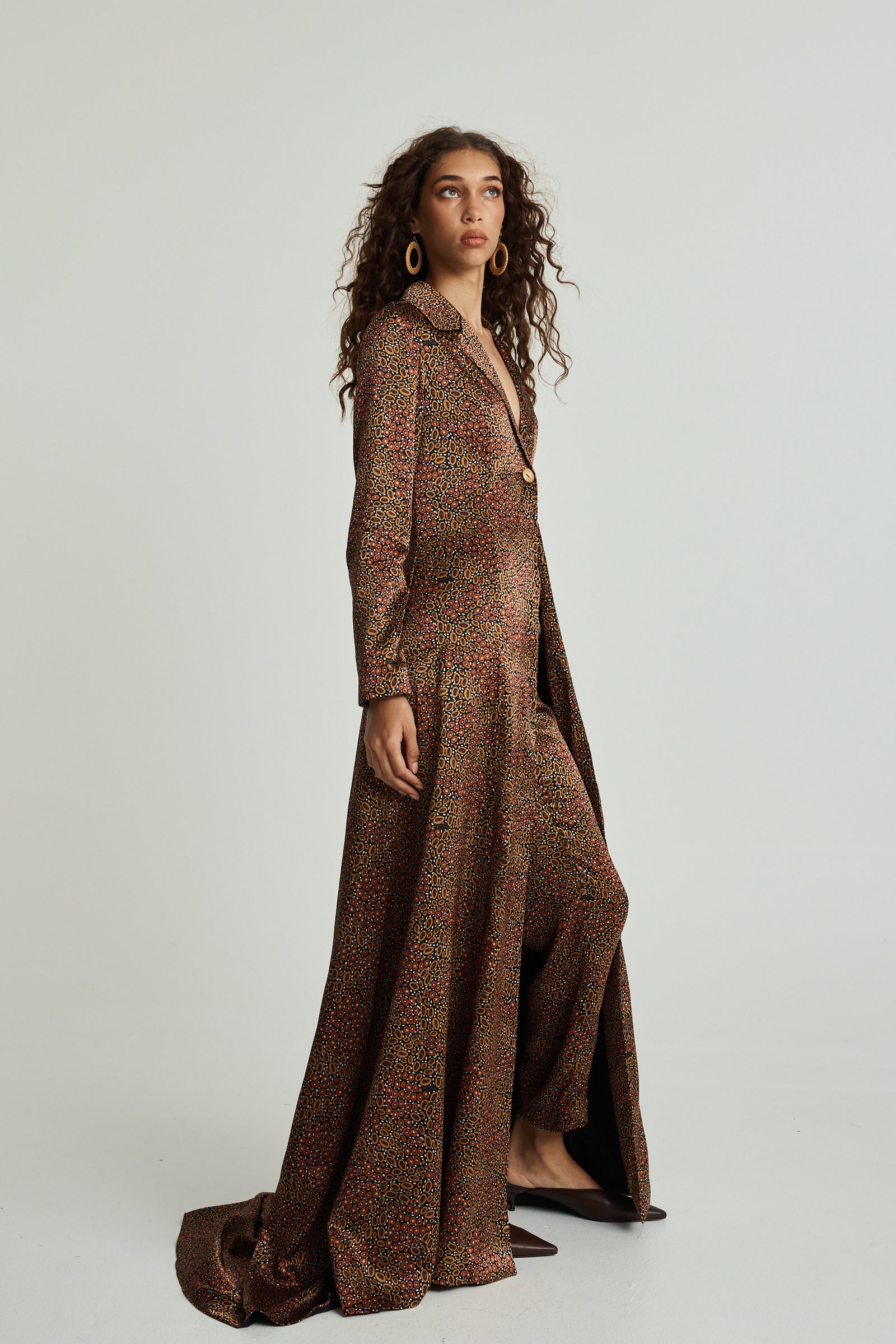 Jibaanga Chocolate Silk Trench