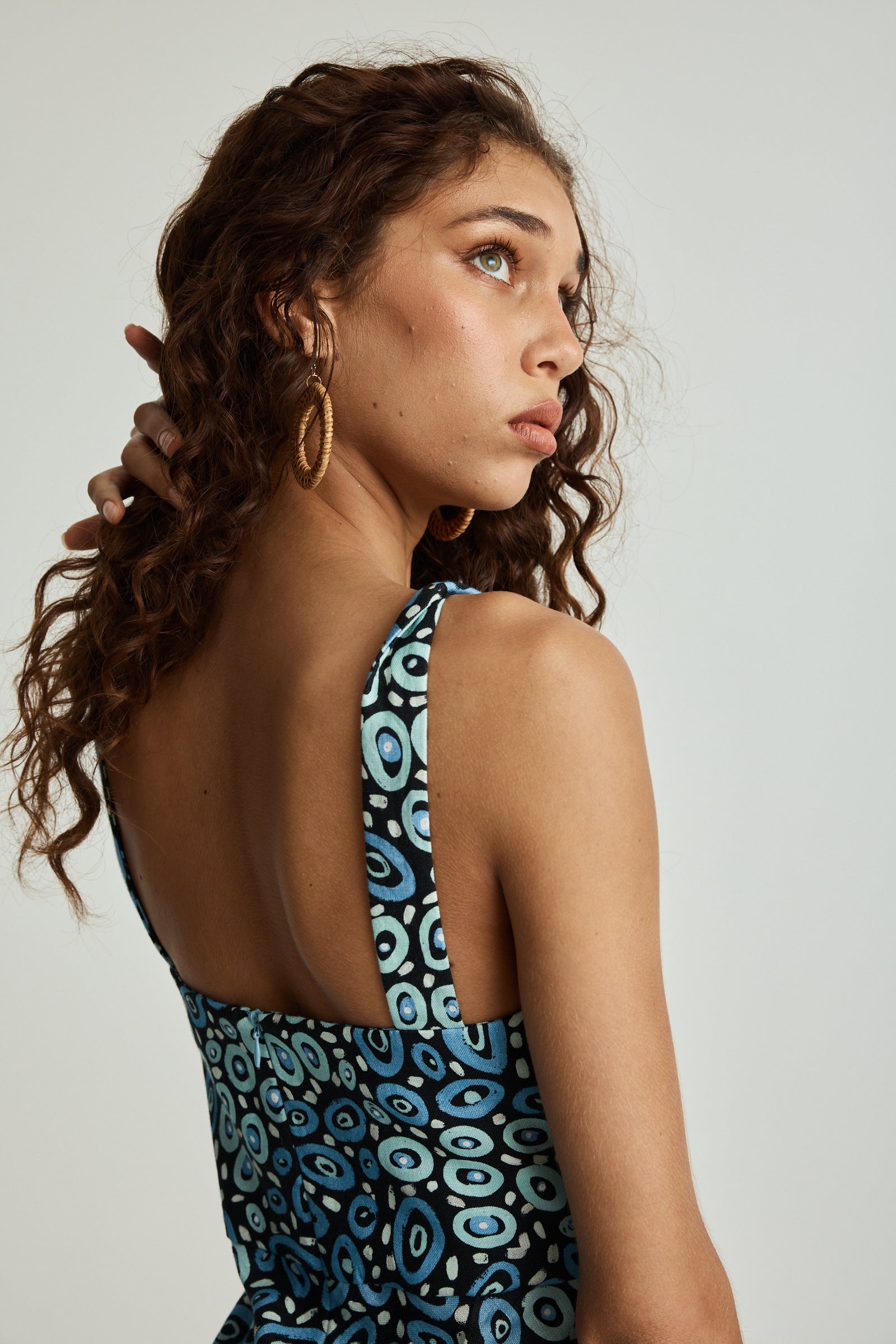 Jibaanga Navy Linen Maxi Dress