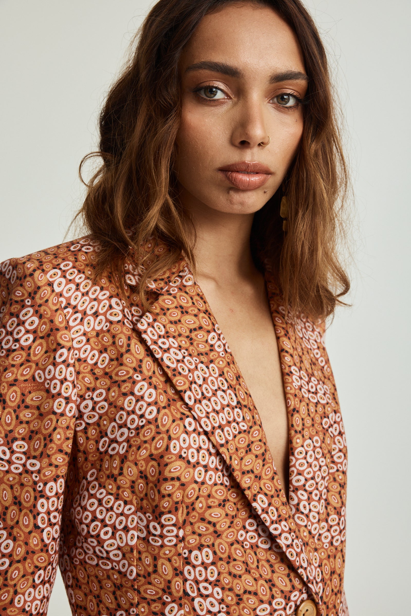 Jibaanga Ochre Linen Slimline Comfort Jacket