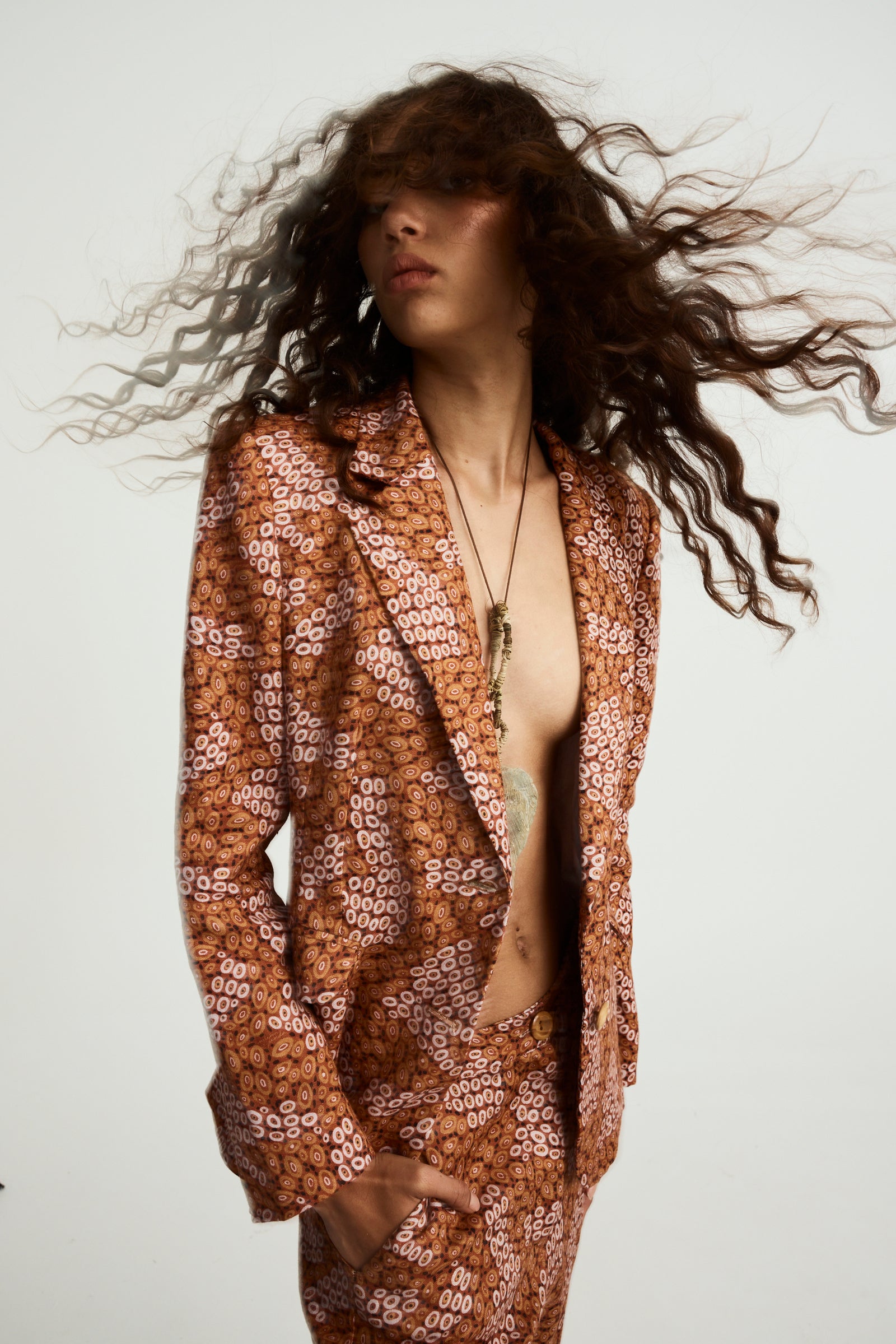 Jibaanga Ochre Linen Slimline Comfort Jacket