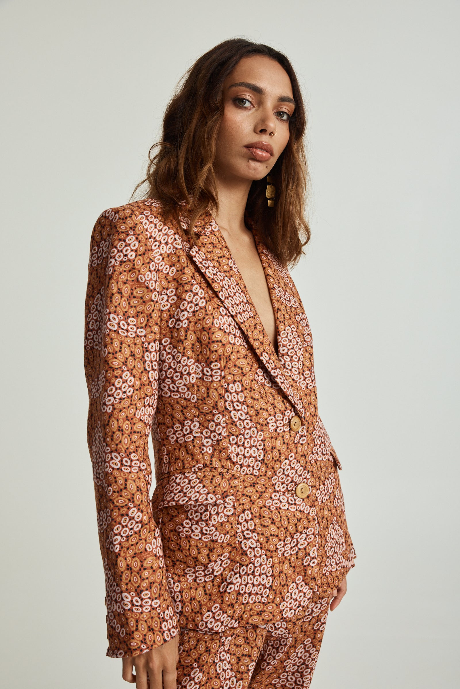 Jibaanga Ochre Linen Slimline Comfort Jacket