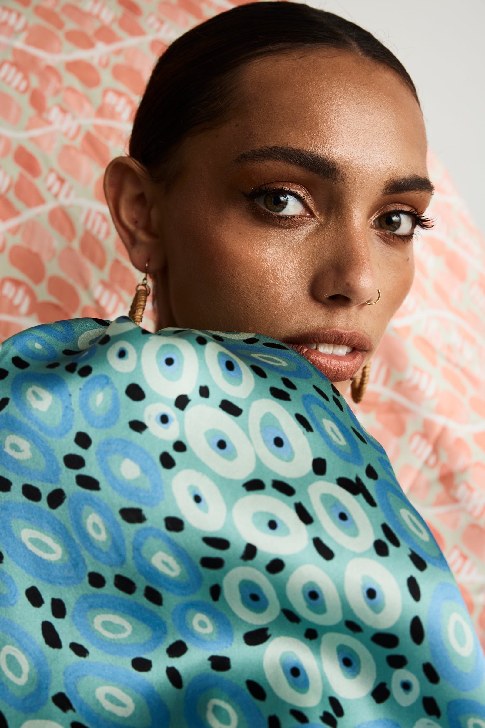 Jibaanga Sky Blue Silk Puff Sleeve Dress