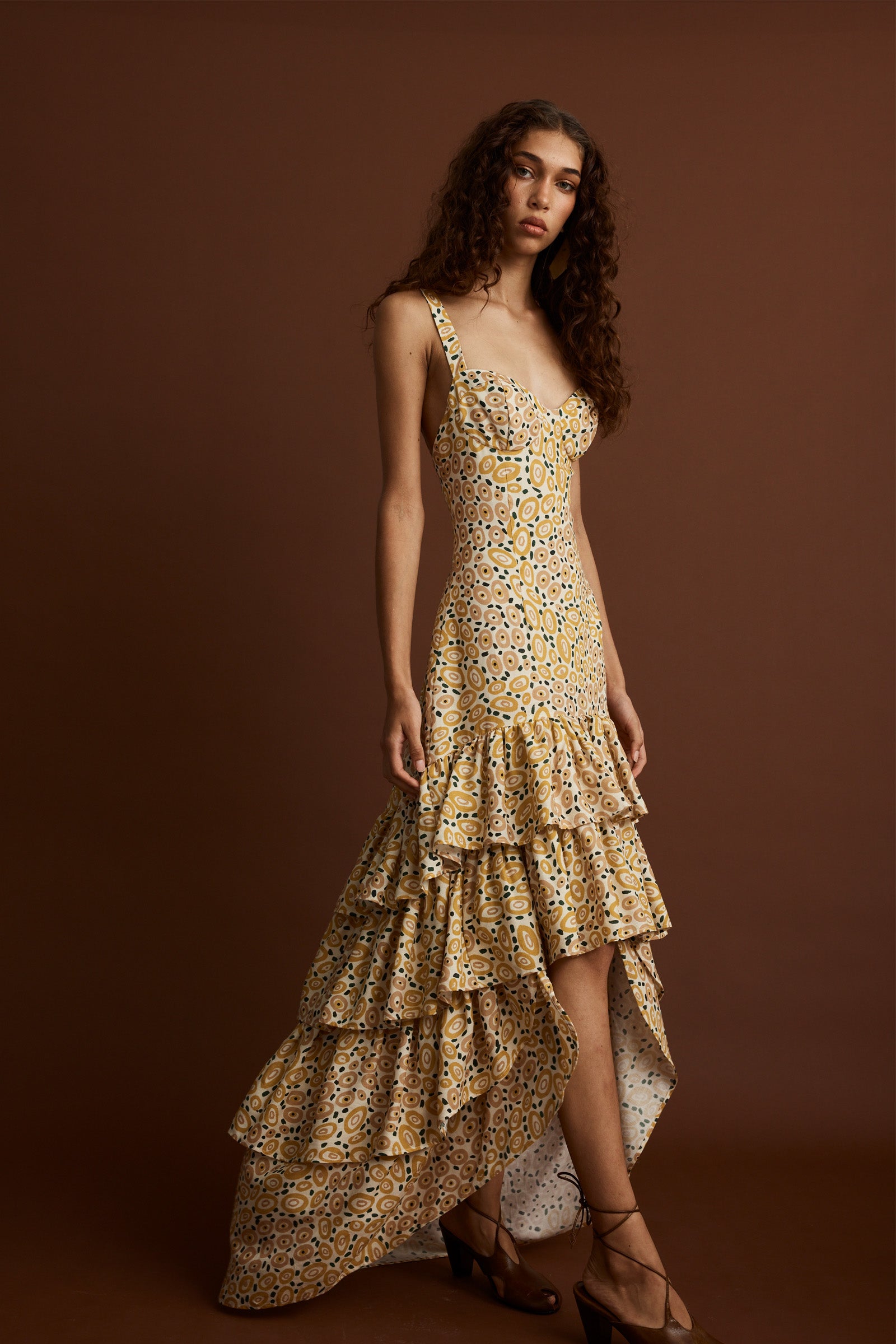 Jibaanga Sunshine Linen Ruffle Dress