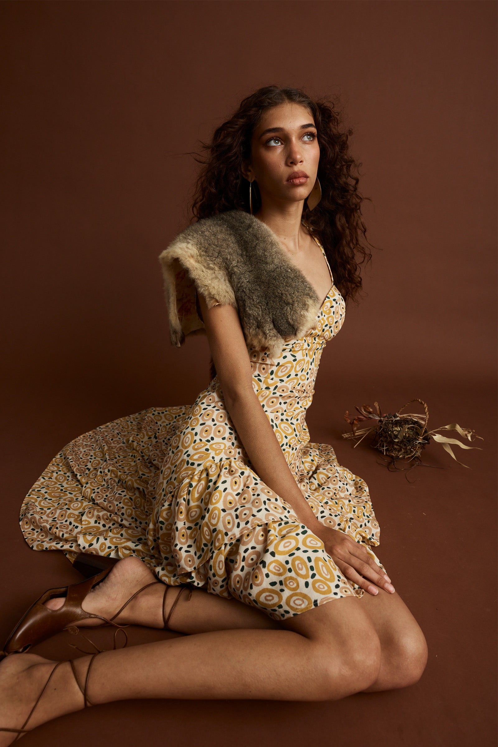 Jibaanga Sunshine Linen Ruffle Dress