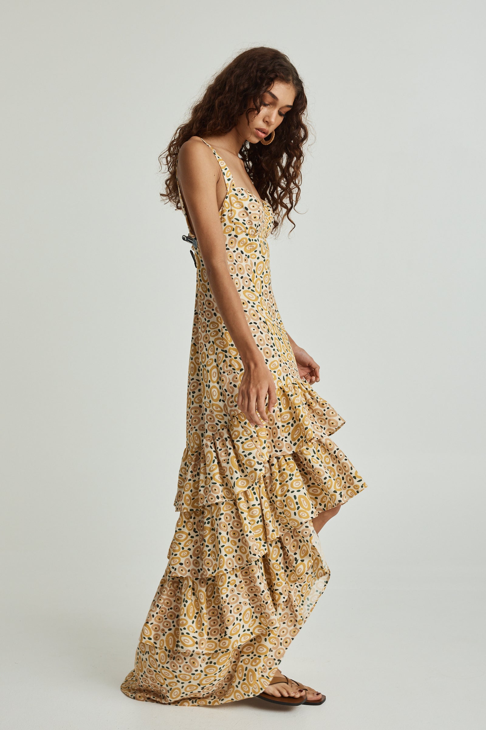Jibaanga Sunshine Linen Ruffle Dress