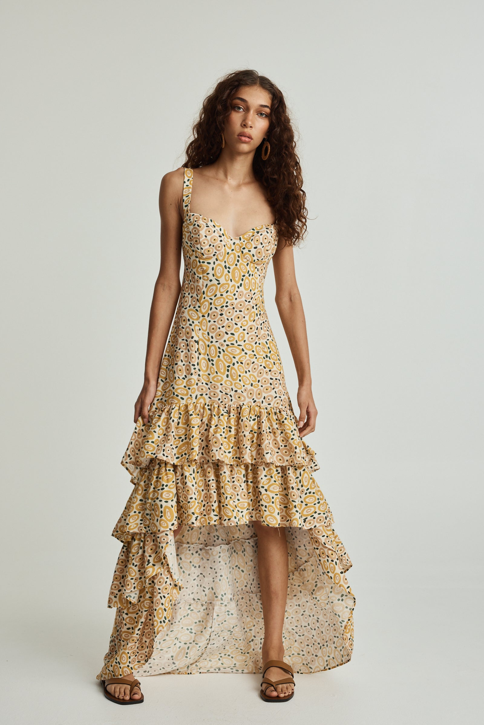 Jibaanga Sunshine Linen Ruffle Dress