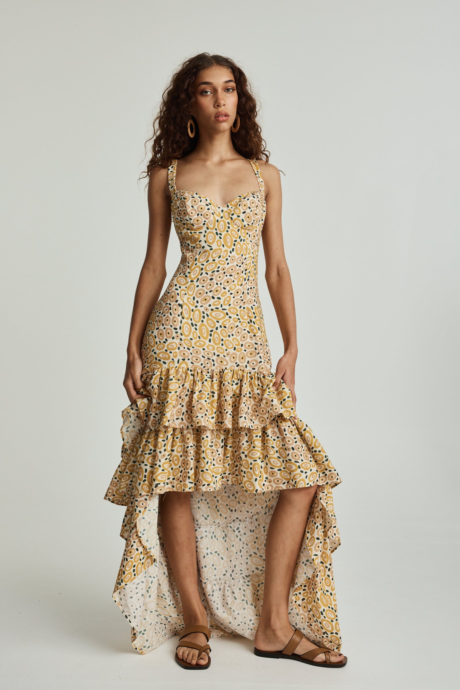 Jibaanga Sunshine Linen Ruffle Dress