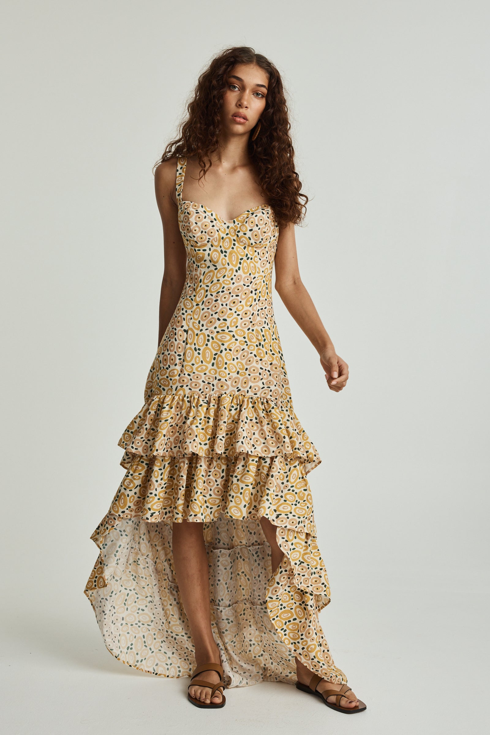 Jibaanga Sunshine Linen Ruffle Dress