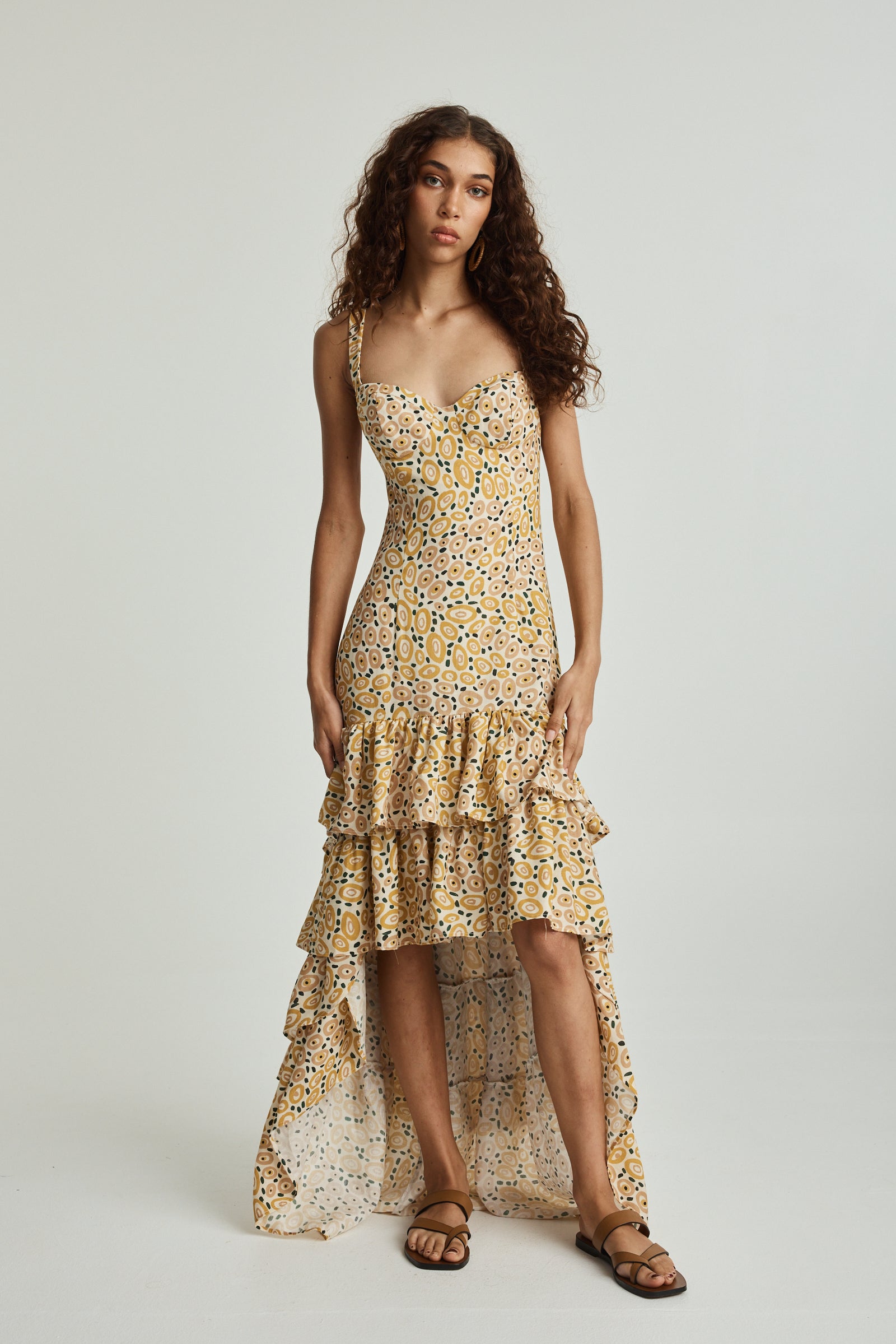 Jibaanga Sunshine Linen Ruffle Dress