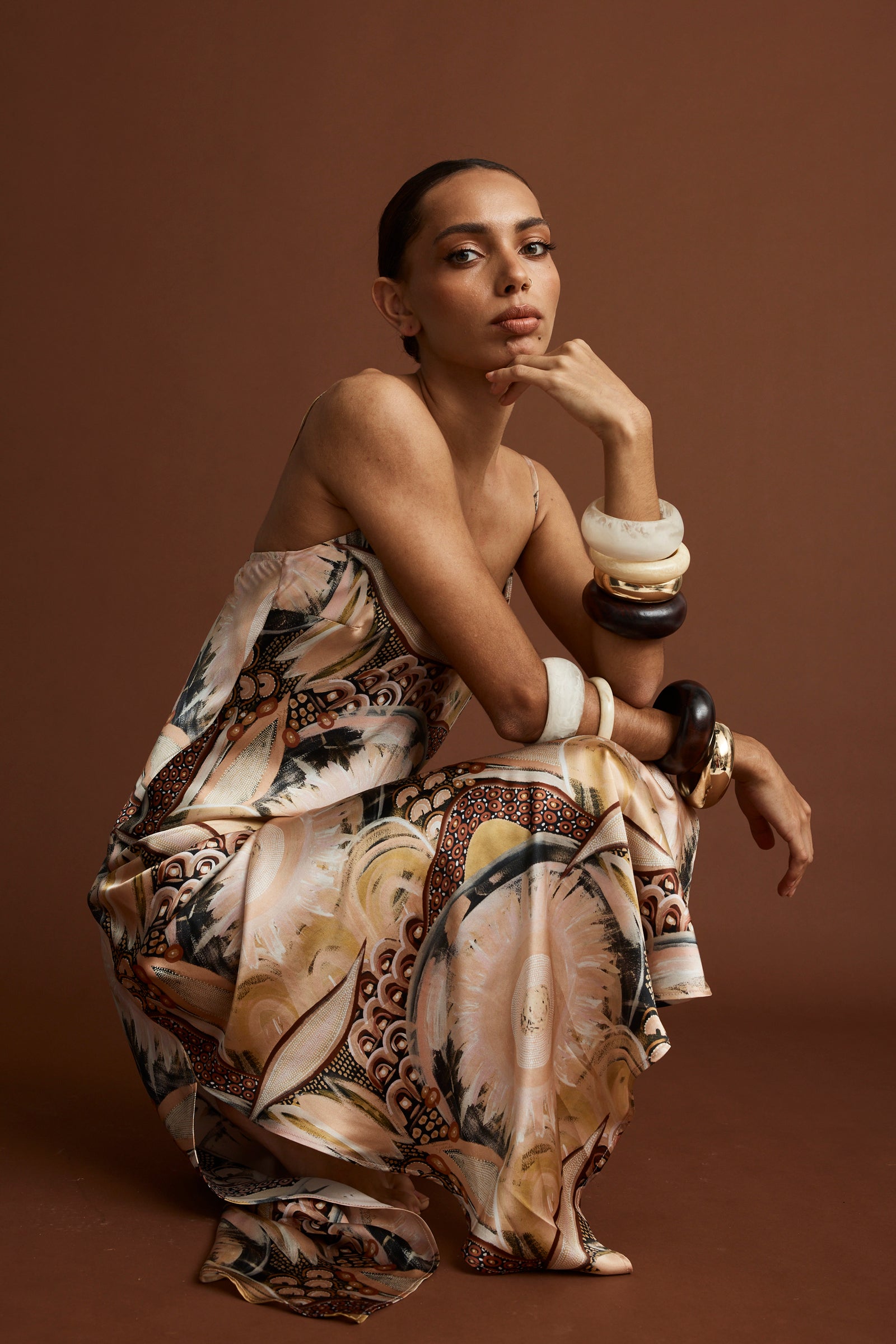 Yaara Shine Silk Slip Dress Australian Made