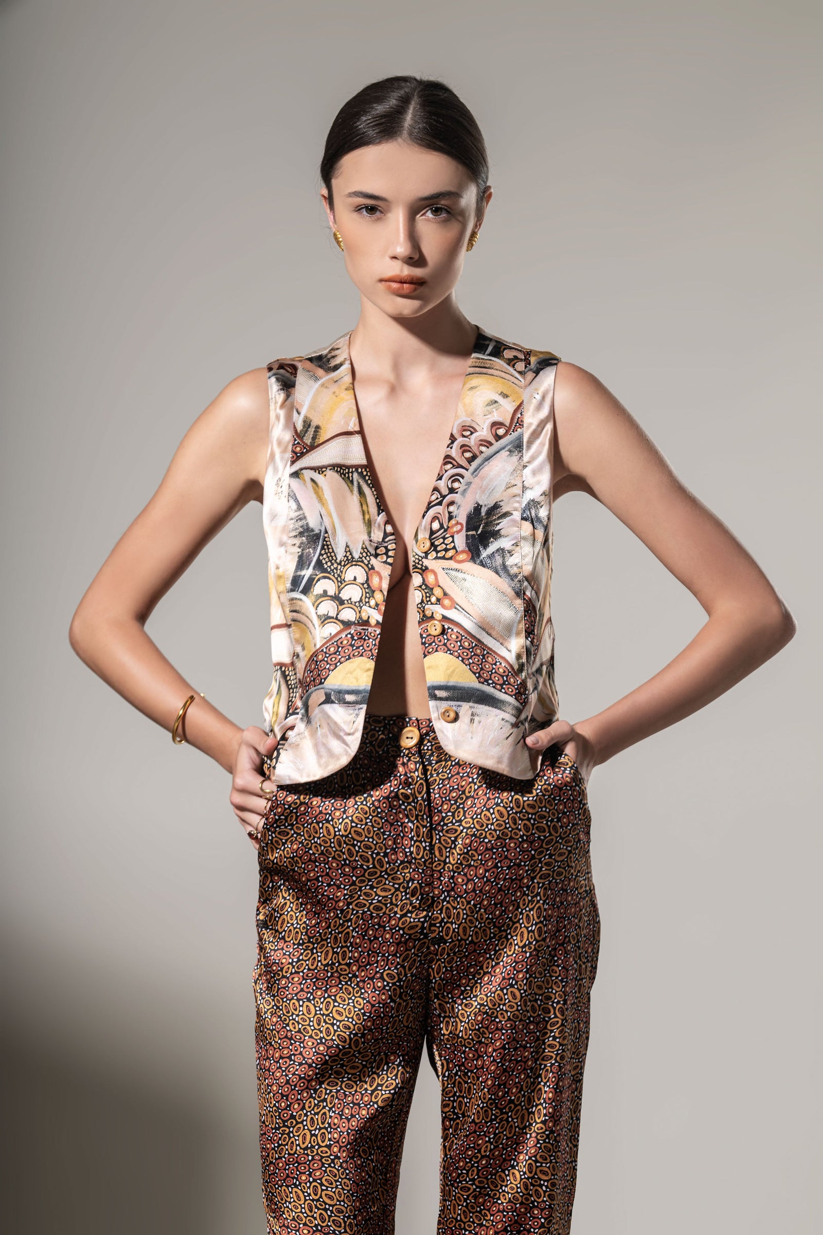 Yaara Shine Silk Vest (Ready To Wear)