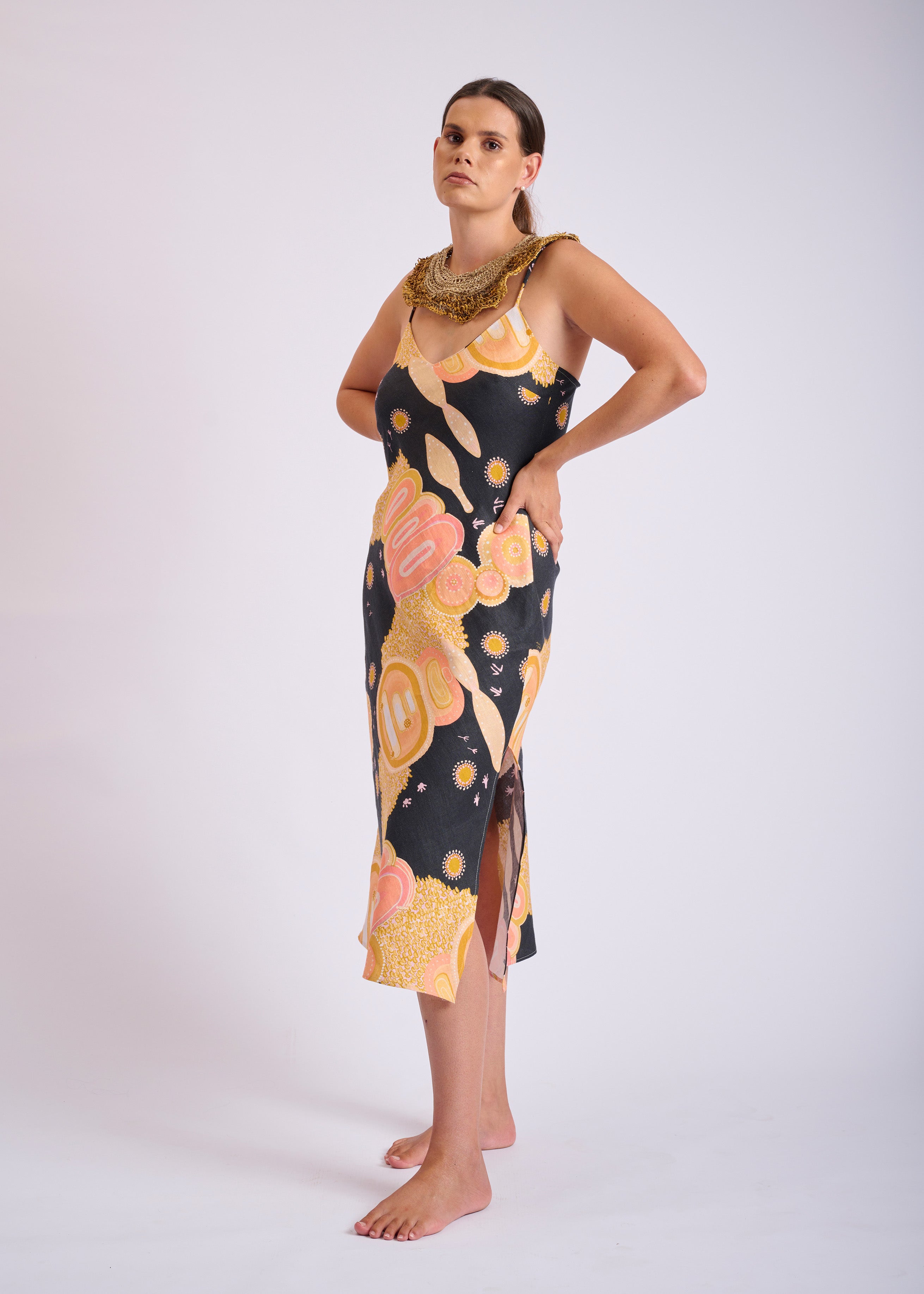 Yuulgarr Linen Slip Dress (Ready To Wear)
