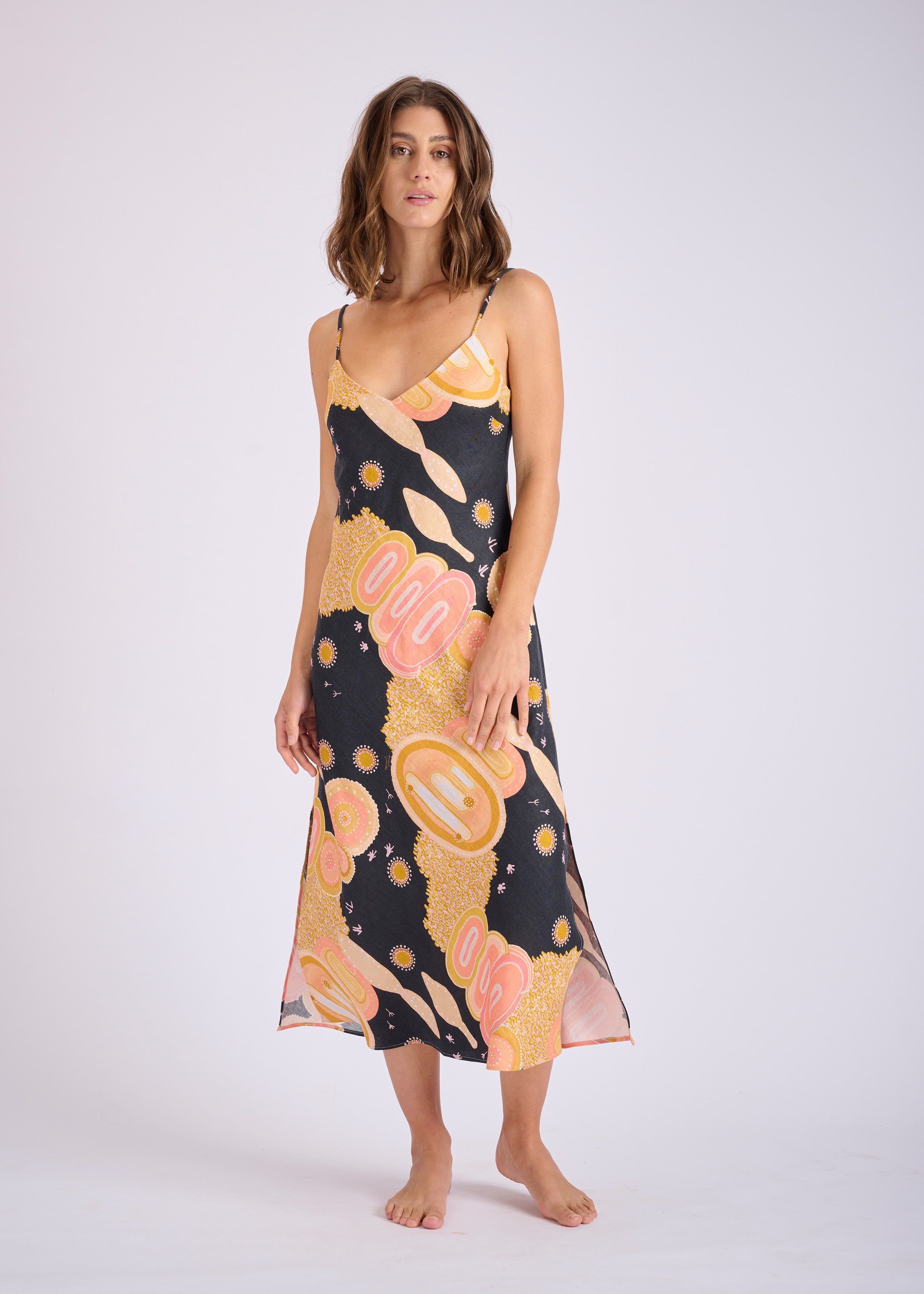 Yuulgarr Linen Slip Dress (Ready To Wear)